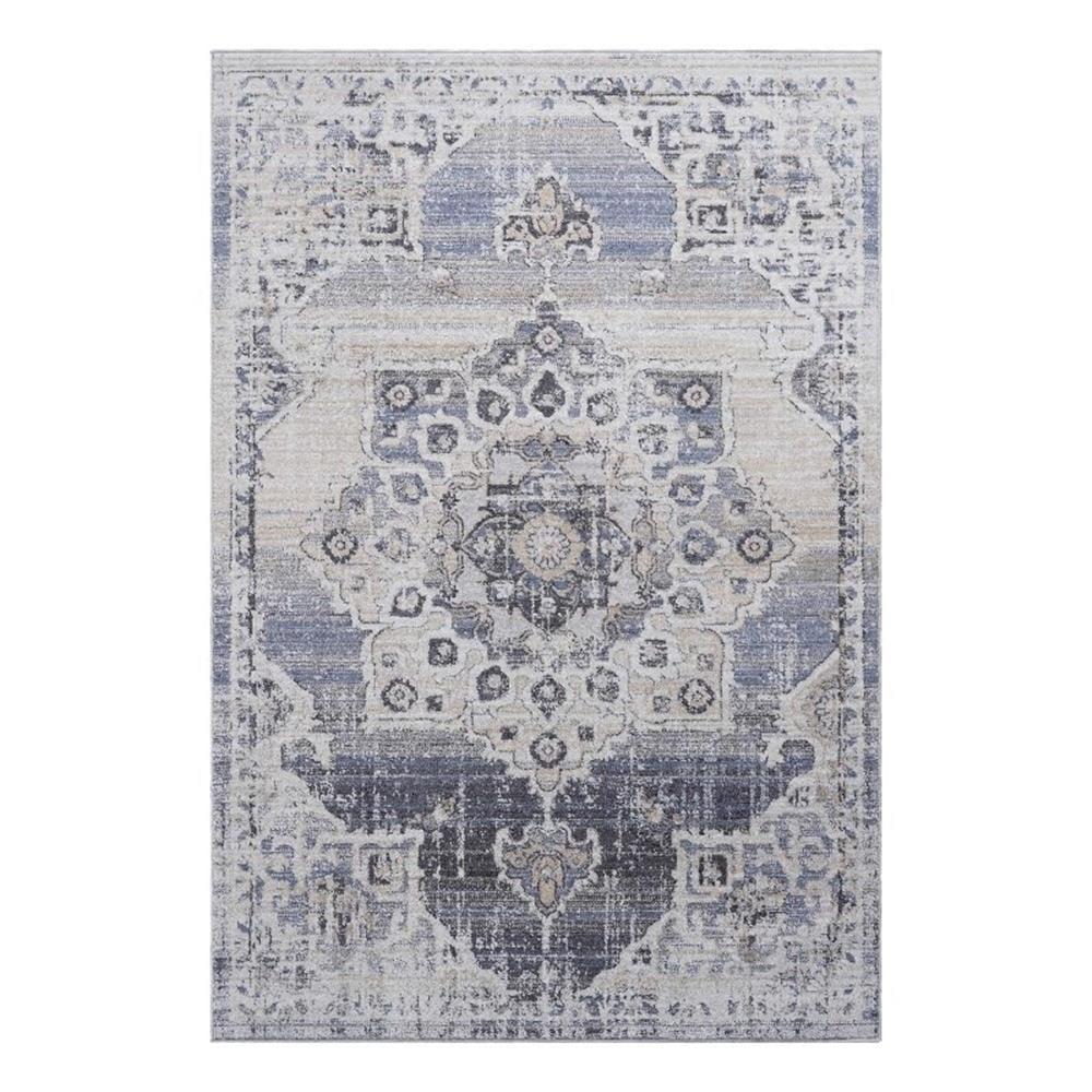 Bunyan Collection Traditional Vintage Cream/Blue Area Rug (5'3'' x 7'6'')