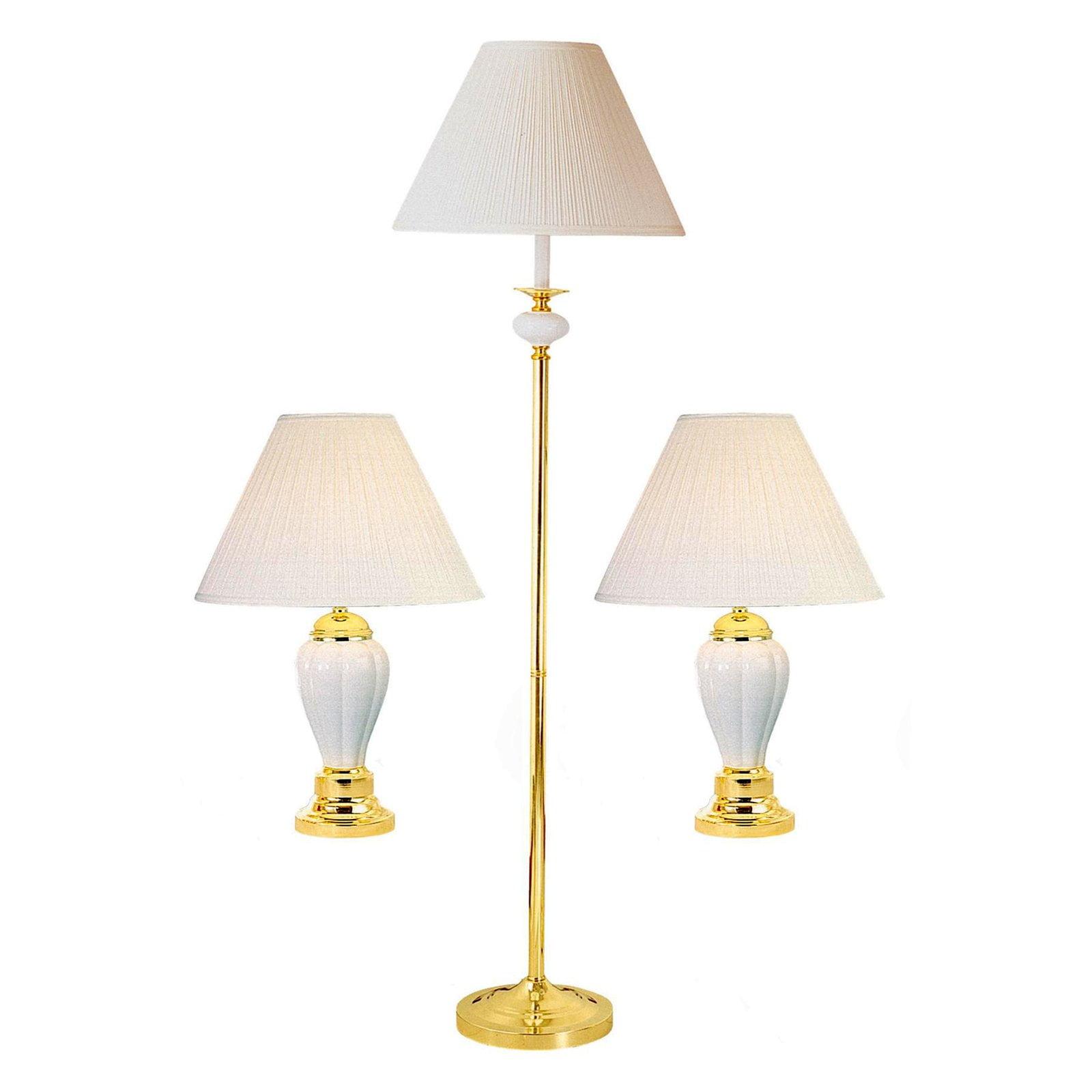 Elegant Gold and Black Ceramic Lamp Set with Polished Finish