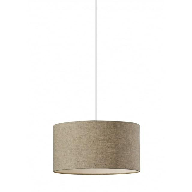 Burlap Fabric Light Brown Electric Drum Pendant Lamp