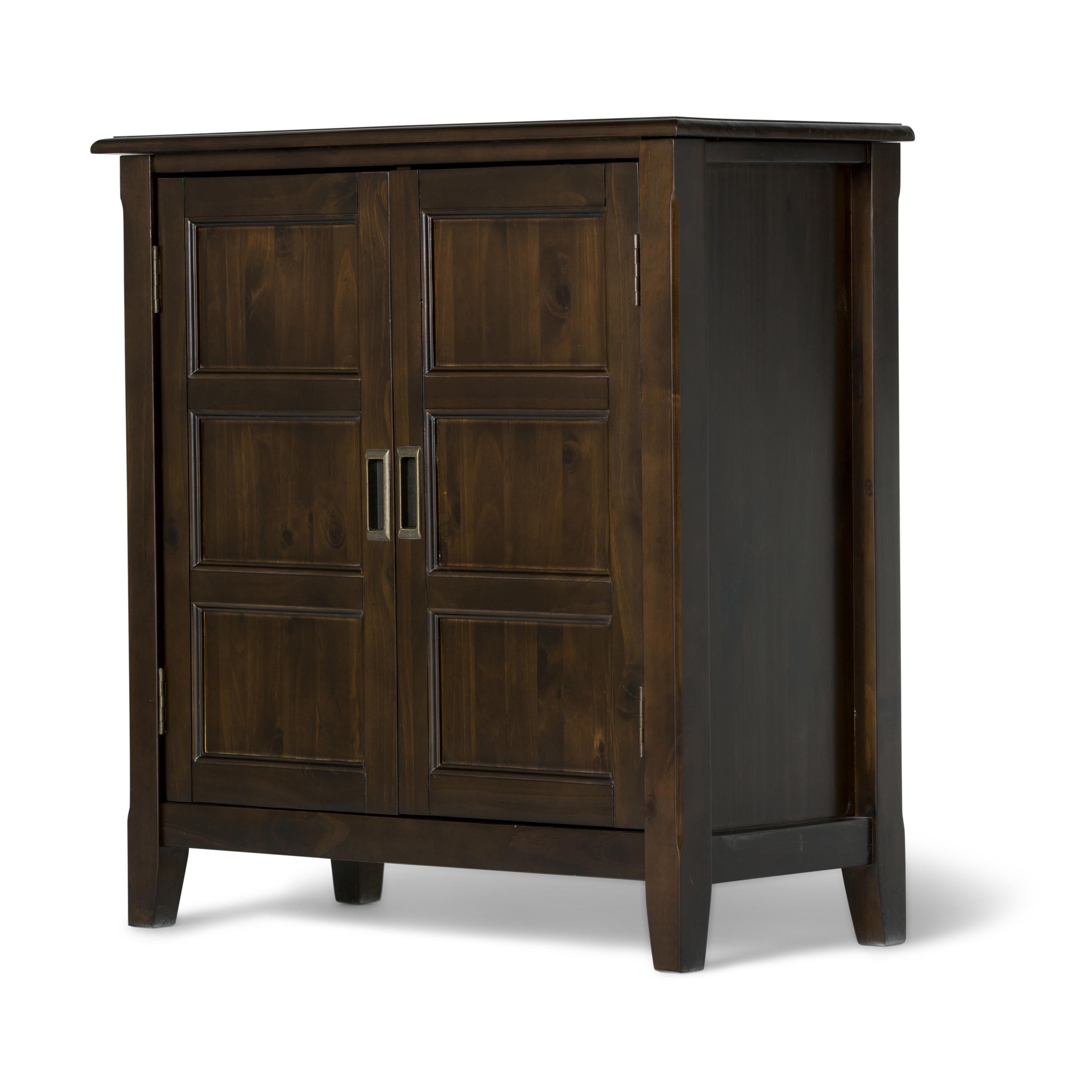 Burlington Transitional Mahogany Brown Low Storage Cabinet with Adjustable Shelving