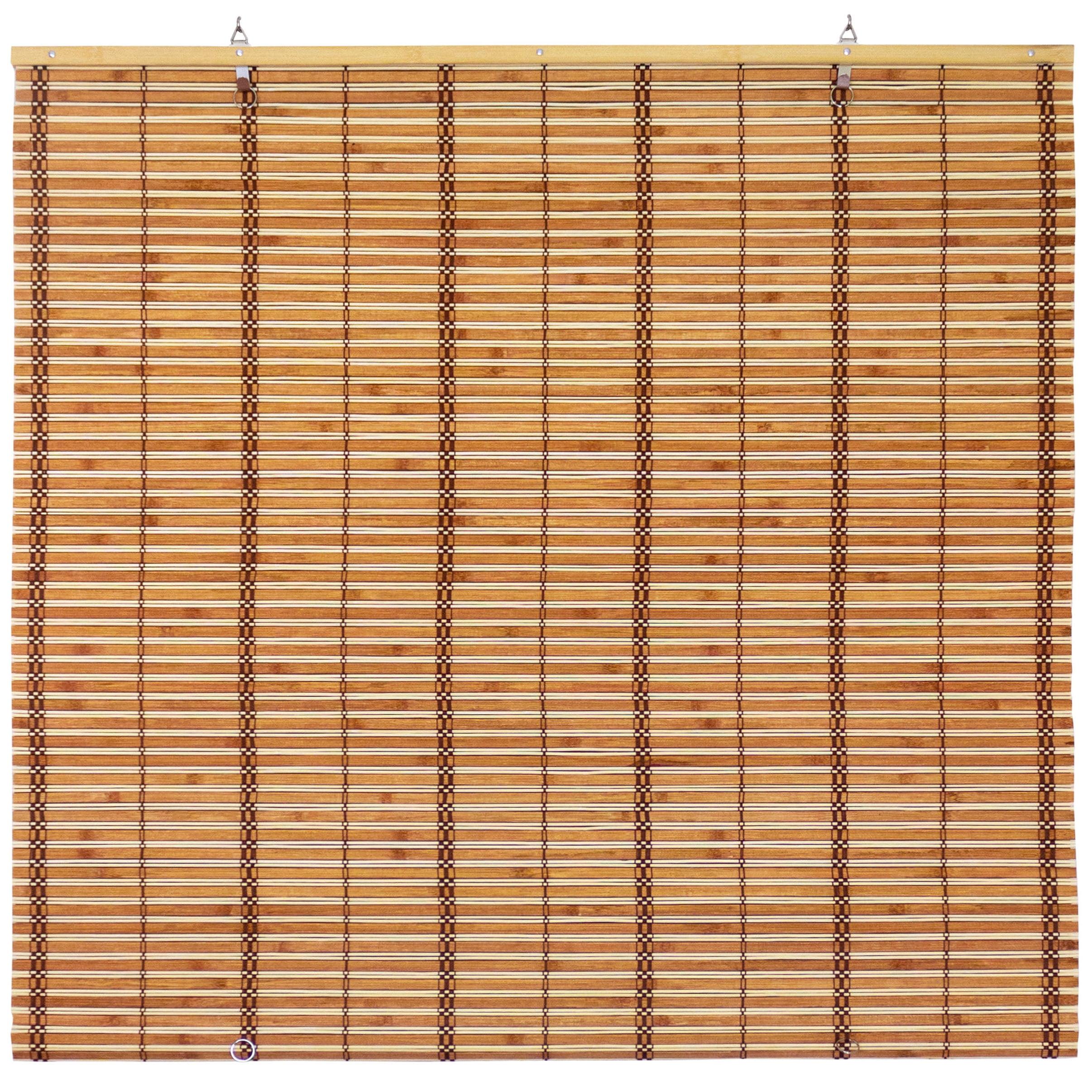 Burnt Bamboo Cordless Window Shade - Two-tone Honey 24" W