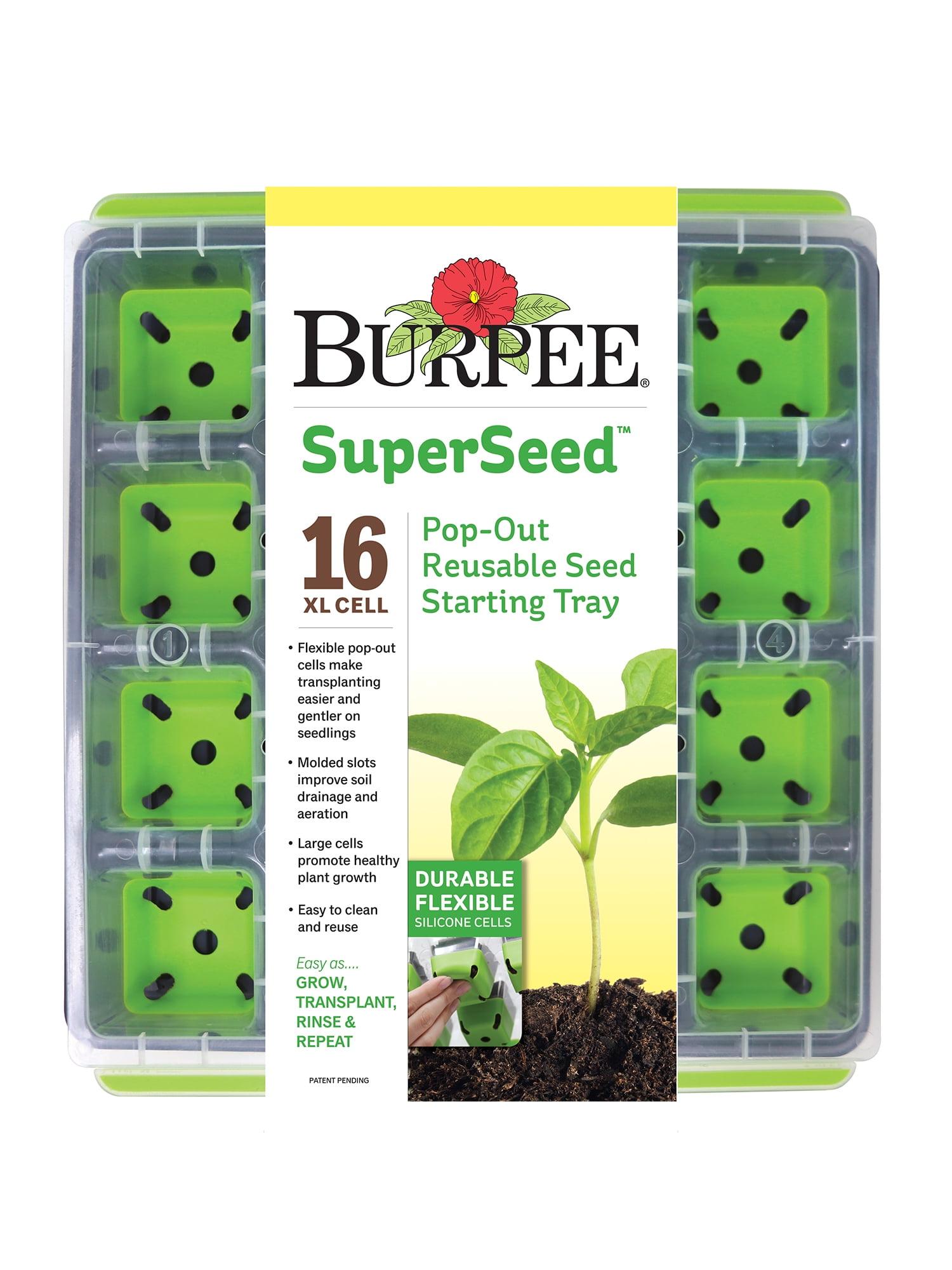 Burpee SuperSeed 16 XL Cell Seed Starting Tray - Reusable and Dishwasher Safe - Growing Tray for Seedlings and Plant Germination