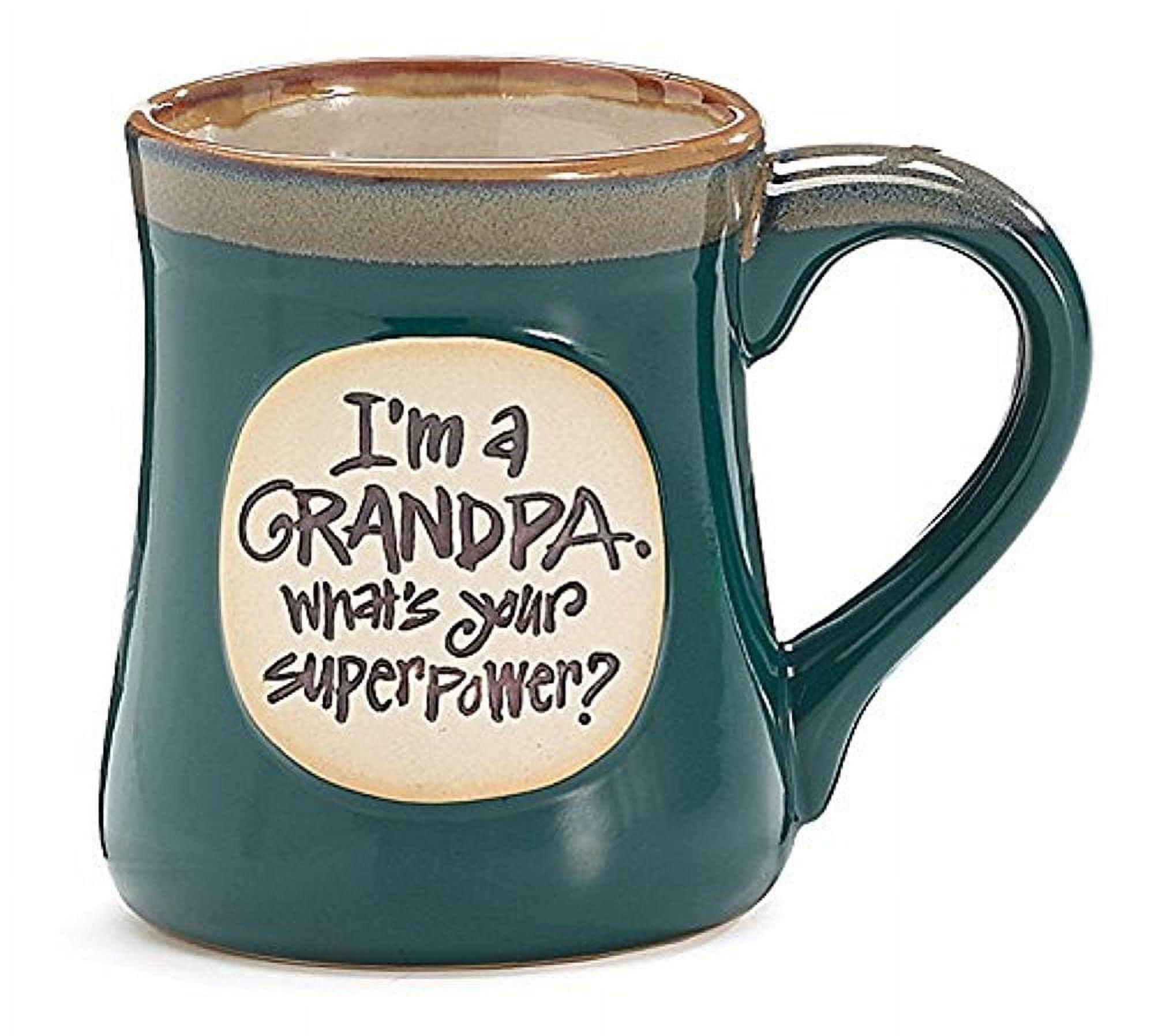 Blue Ceramic Grandpa Superpower 18 oz Mug