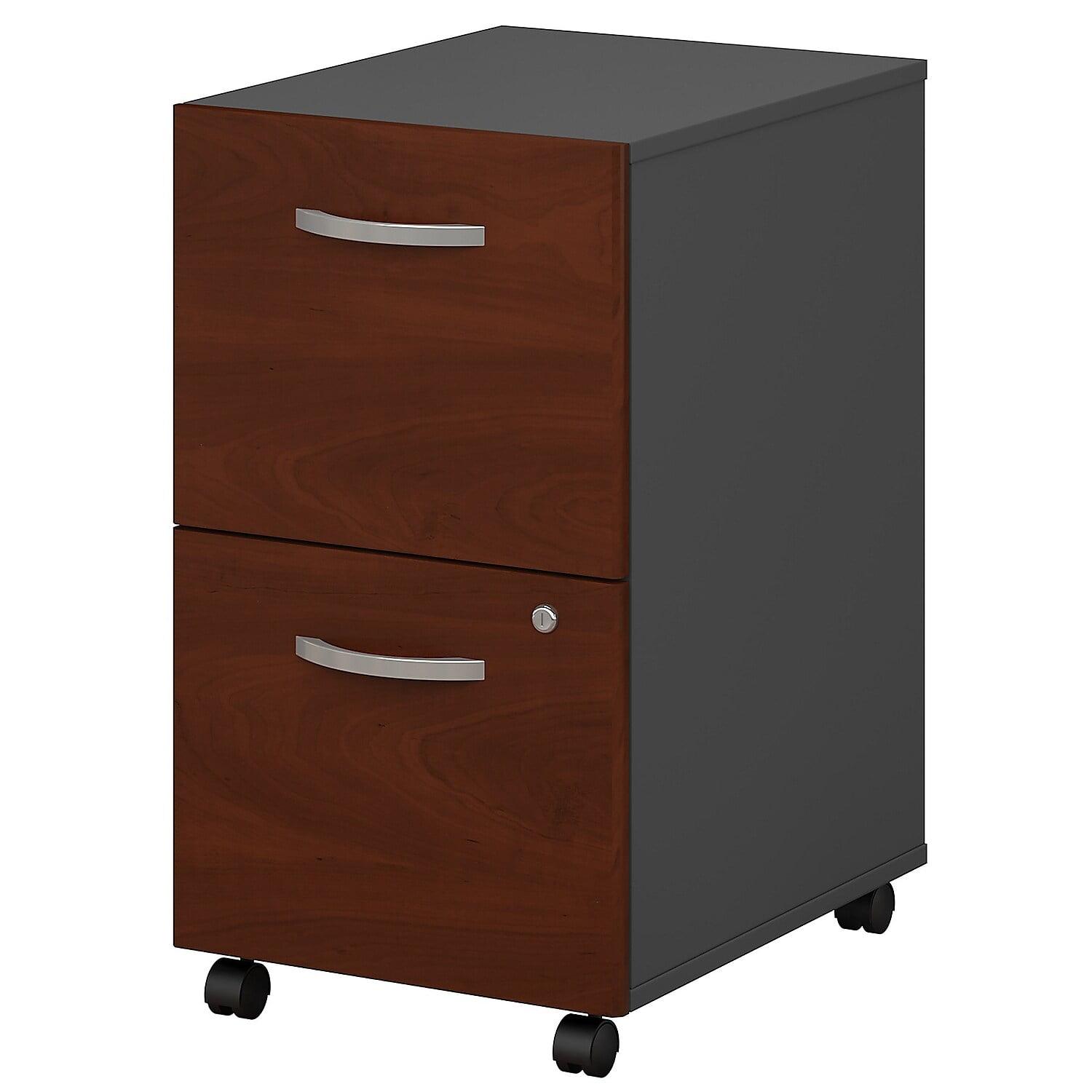 Hansen Cherry and Gray 2-Drawer Mobile File Cabinet