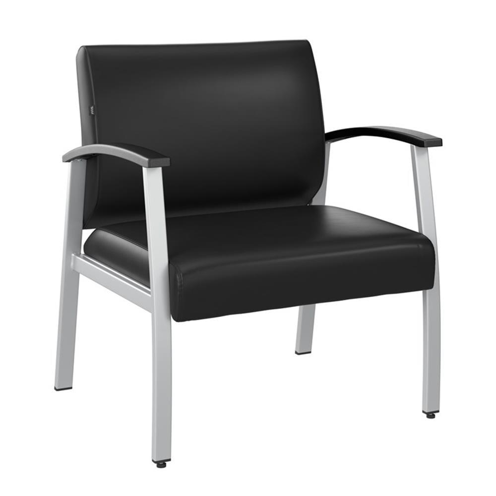 Arrive Collection Vinyl Seat Waiting Room Bariatric Chair with Metal Frame and arms