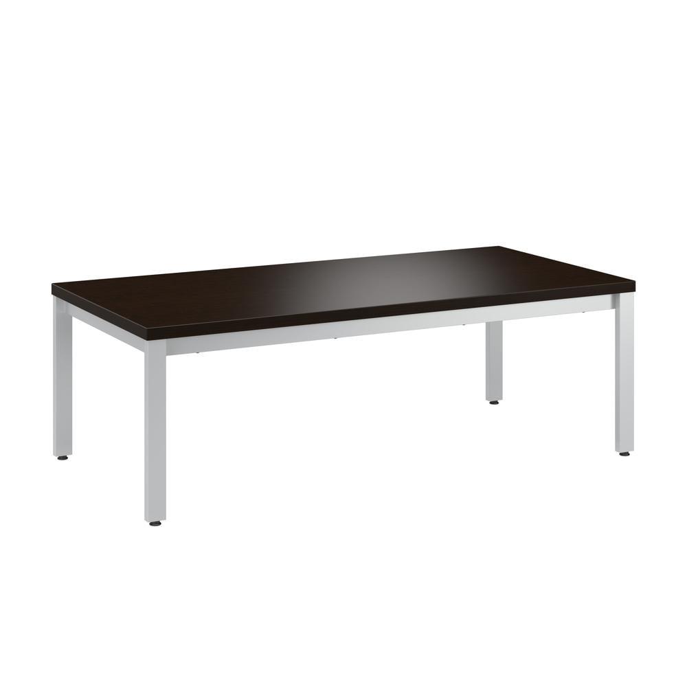 Mocha Cherry Rectangular Wood and Metal Coffee Table