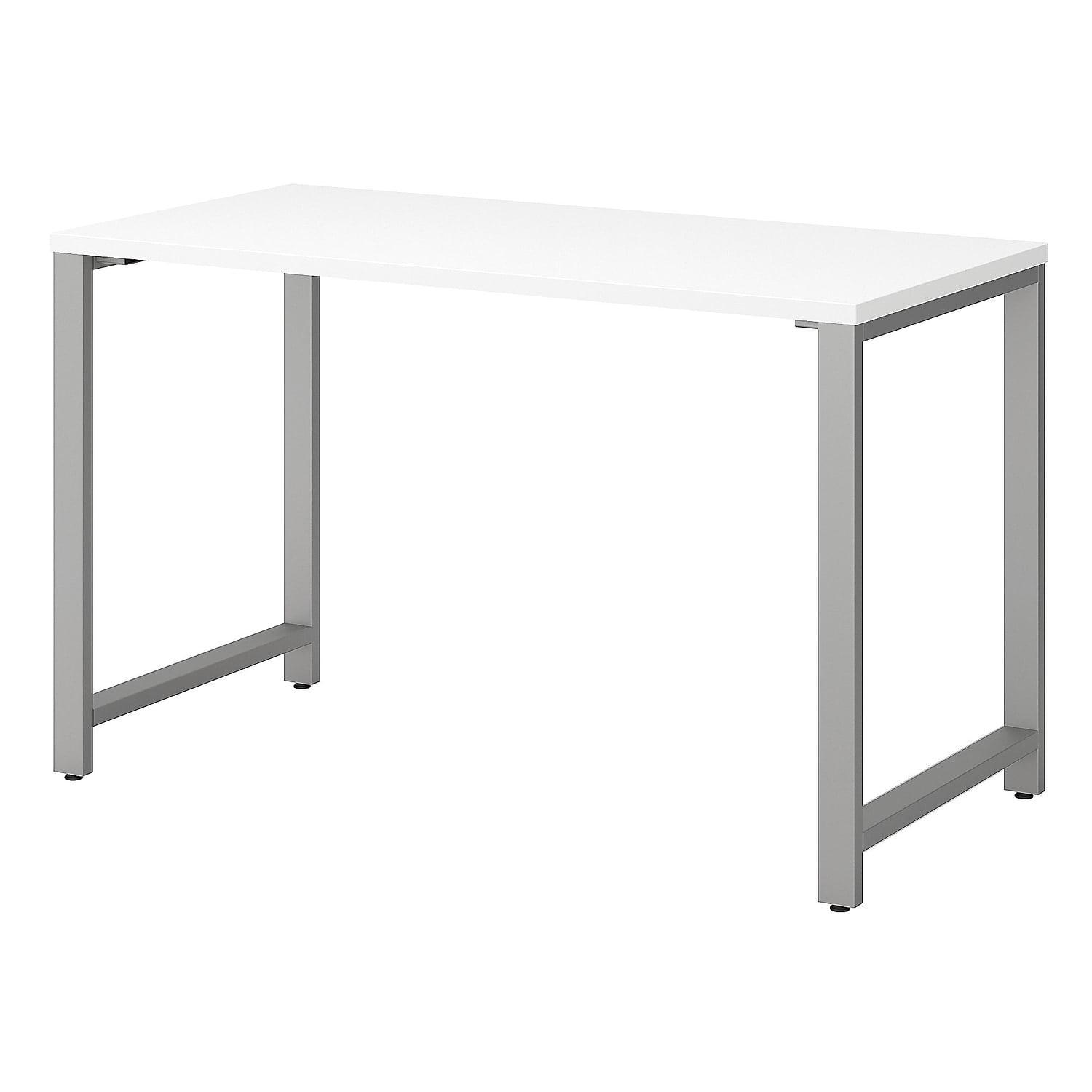 White Adjustable Height Wood Desk with Drawer, 48W x 24D