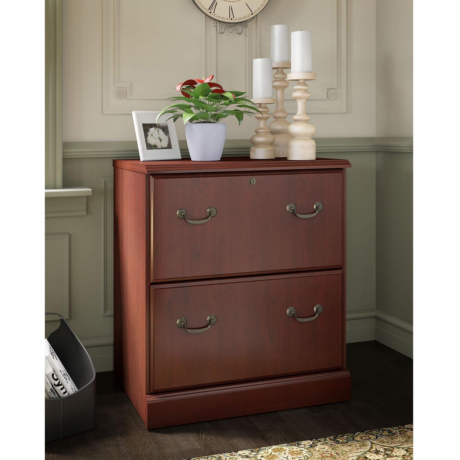 Harvest Cherry 2-Drawer Lockable Lateral File Cabinet