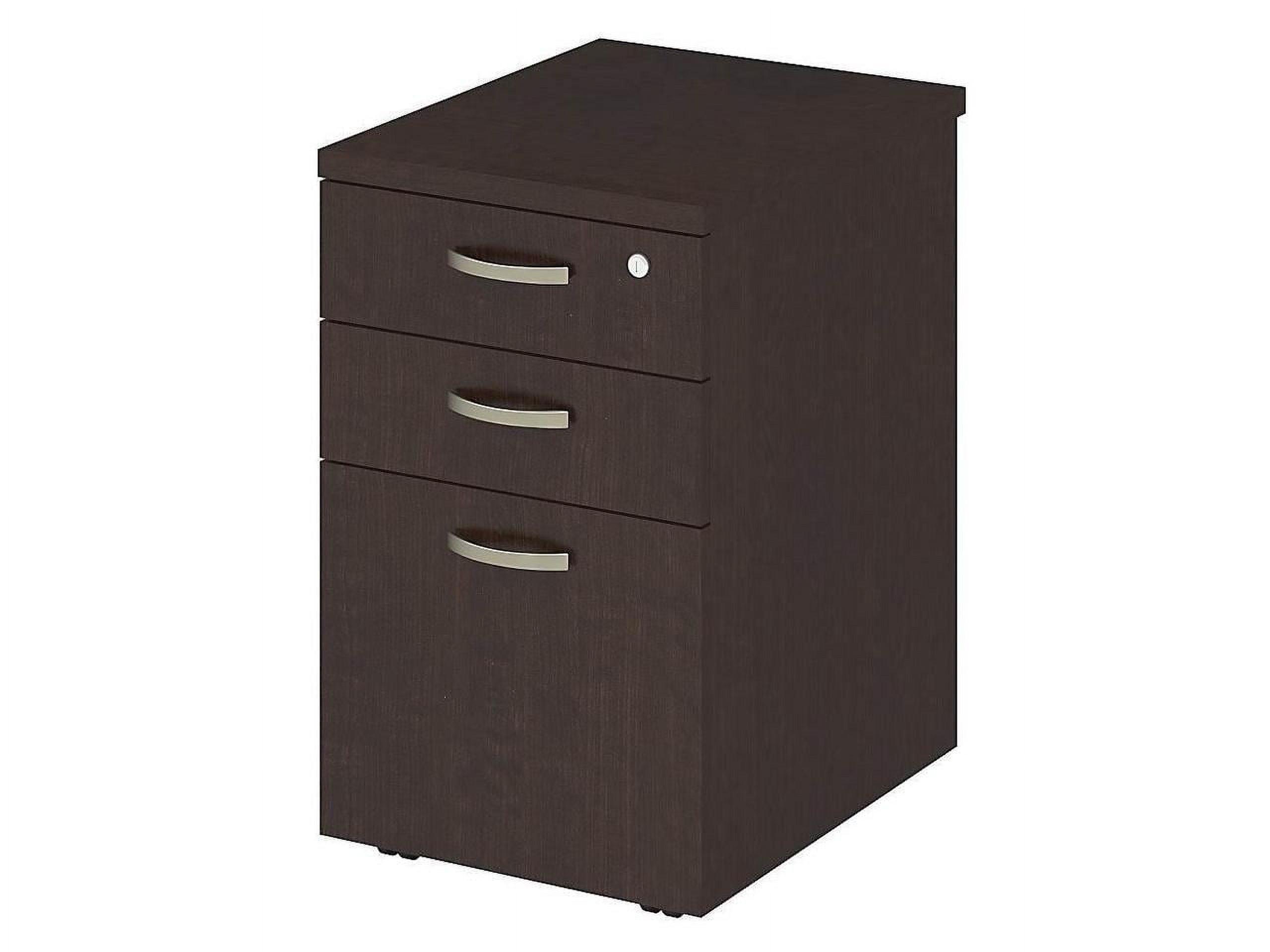 Mocha Cherry Compact 3-Drawer Mobile Legal File Cabinet