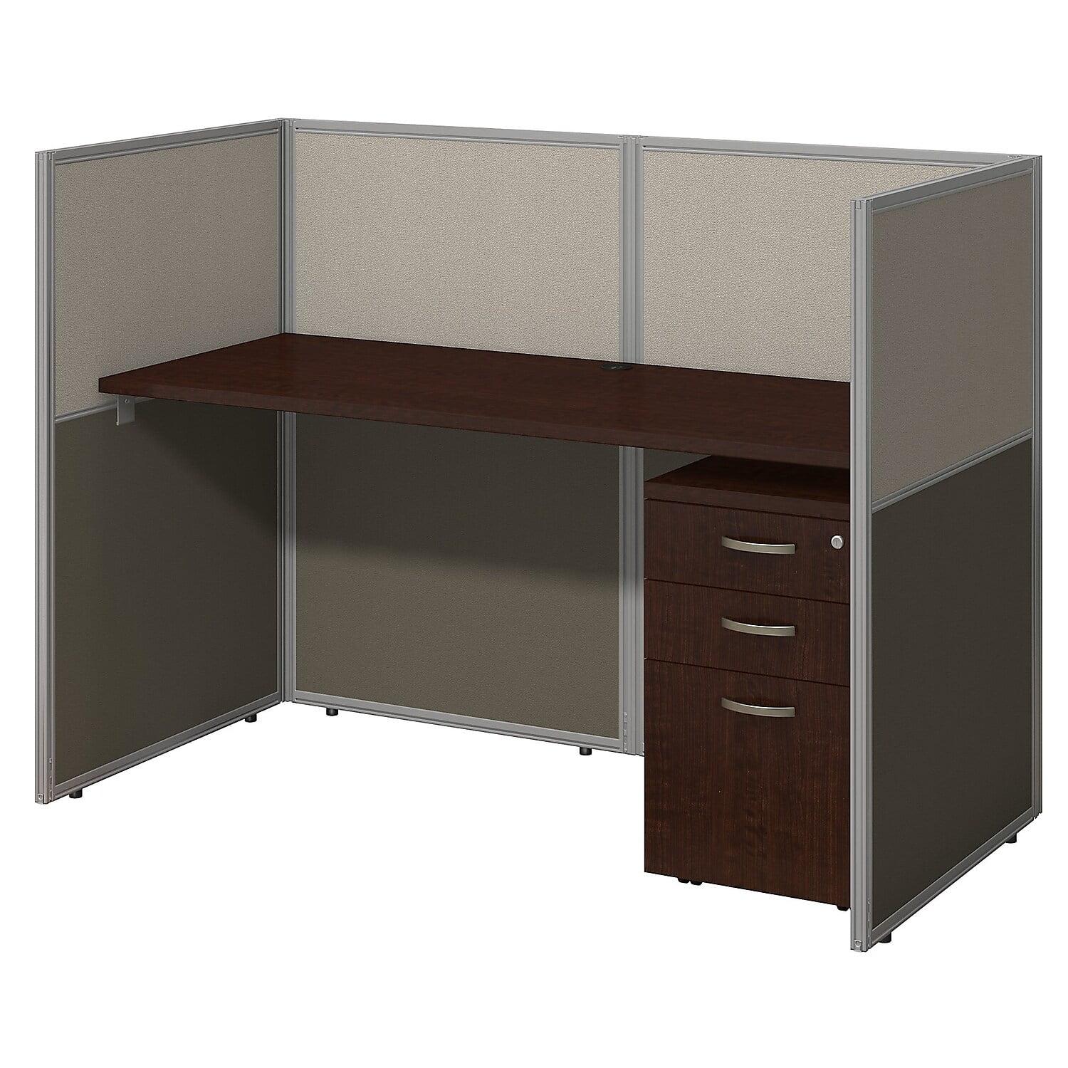 Mocha Cherry 60" Straight Desk & Mobile File Cabinet Workstation