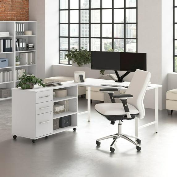 Bush Business Furniture Hustle 60W X 30D Computer Desk And Storage Cabinet With Drawers And Shelves
