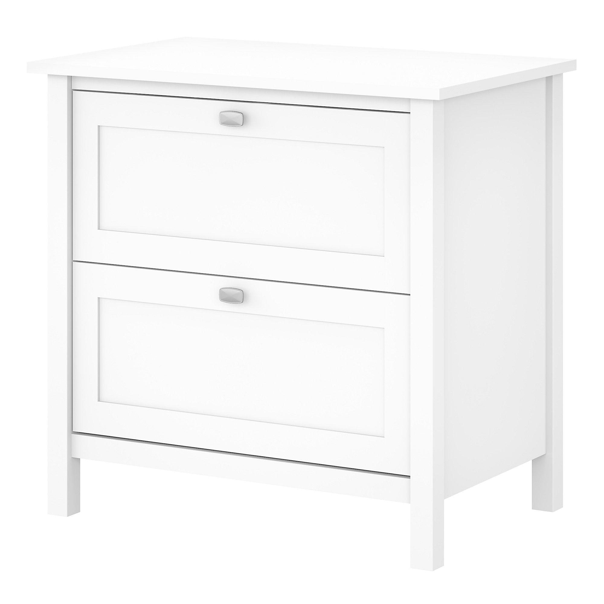 Pure White Lockable 2-Drawer Lateral File Cabinet