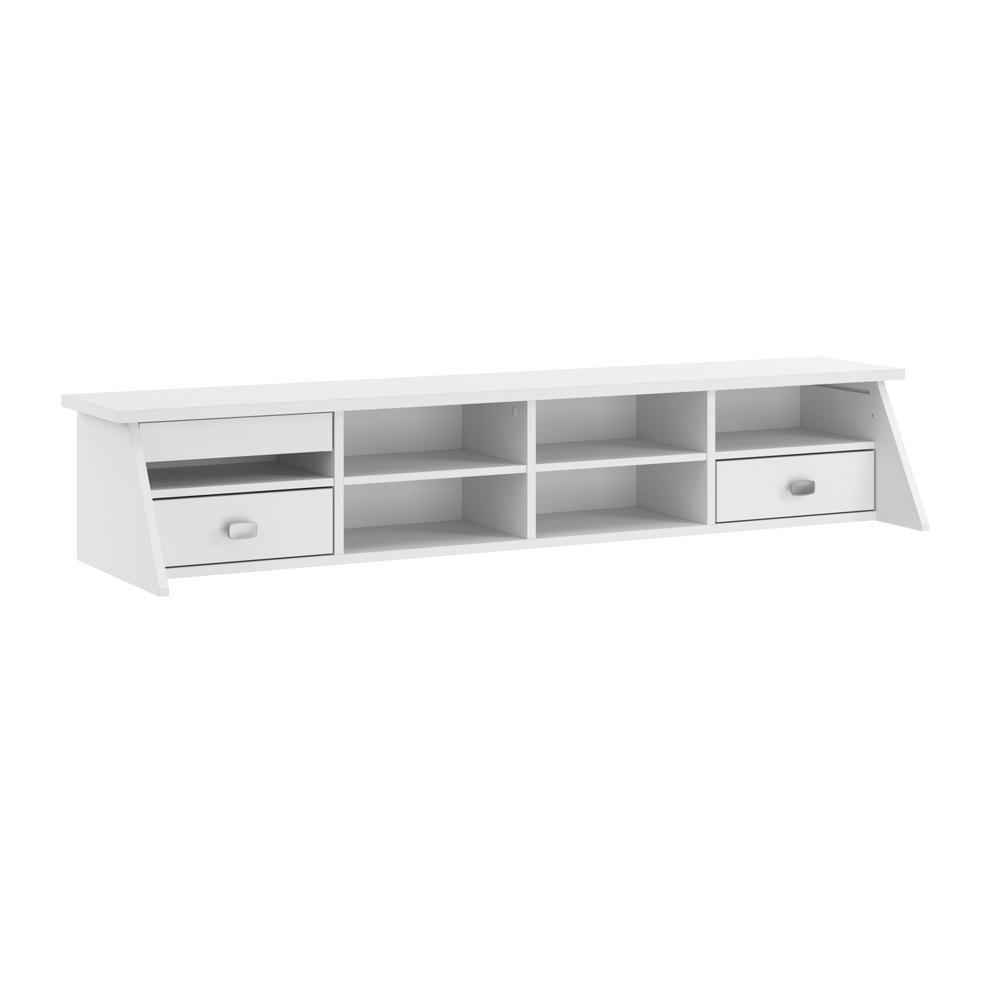 Bush Furniture Broadview Desktop Organizer in Pure White