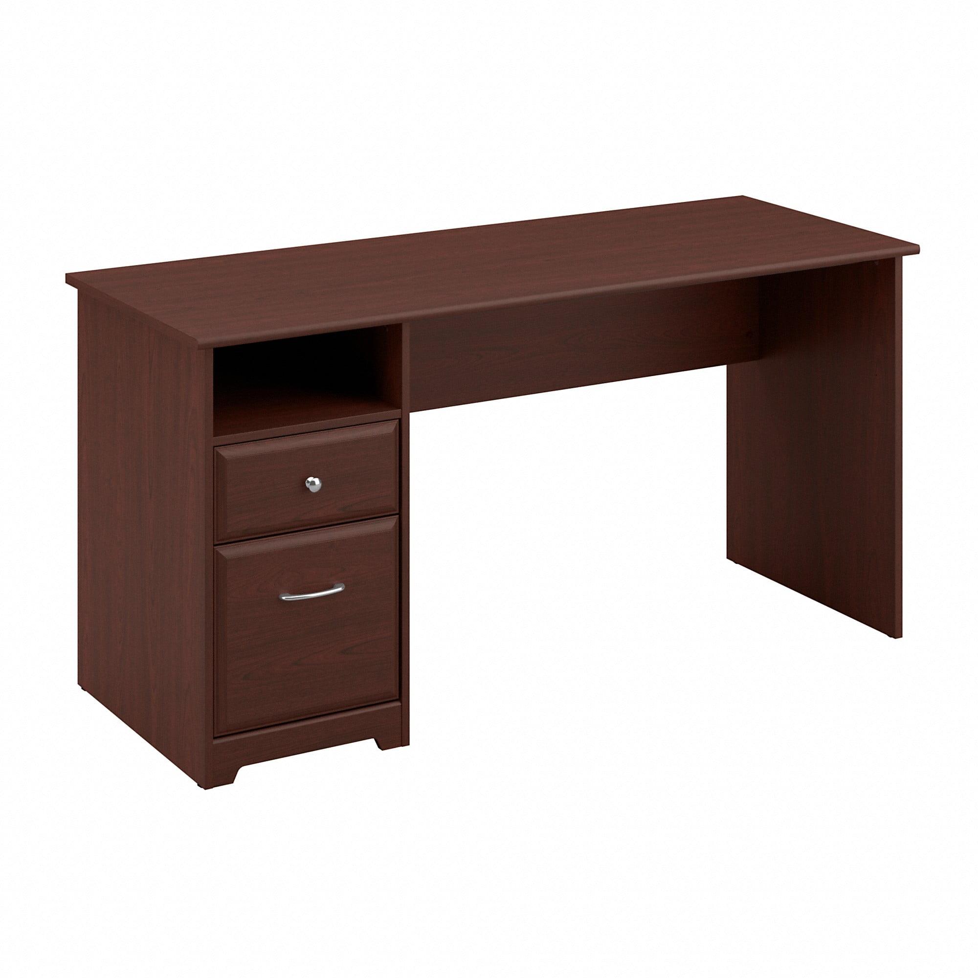 Harvest Cherry 60" Wood Home Office Desk with Drawers