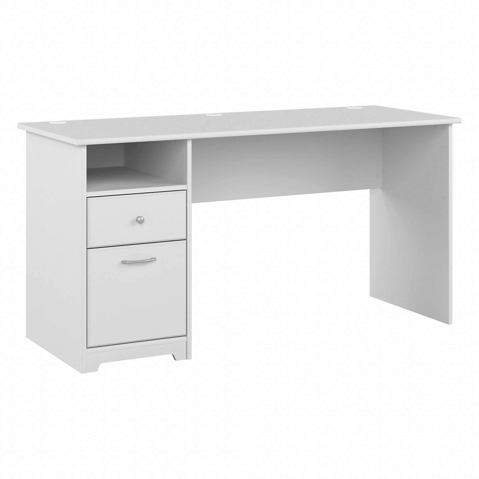 Bush Furniture Cabot 60W Computer Desk with Drawers in White