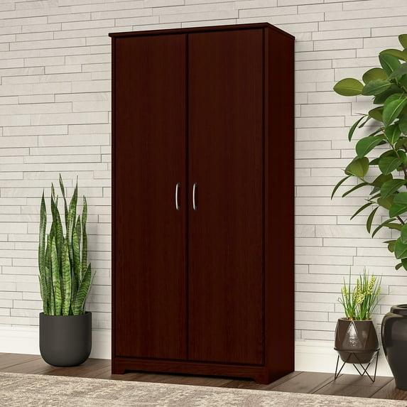 Bush Furniture Cabot Tall Storage Cabinet in Harvest Cherry - Engineered Wood