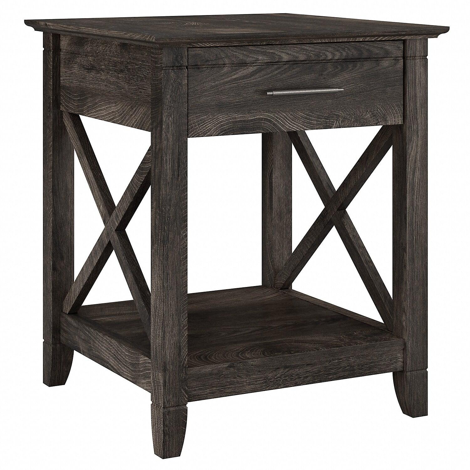 Bush Furniture Key West 20" x 20" End Table Dark Gray Hickory (KWT120GH-03)