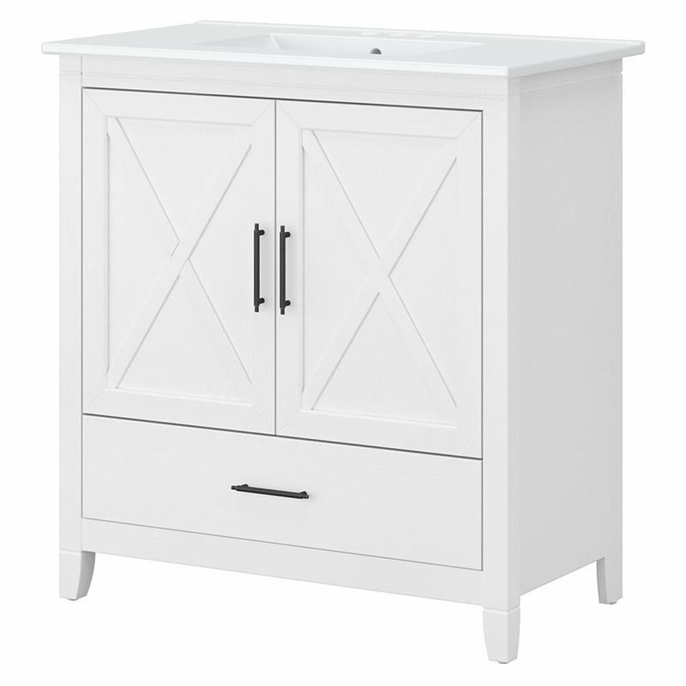 Key West White Ash 32" Bathroom Vanity with Ceramic Sink