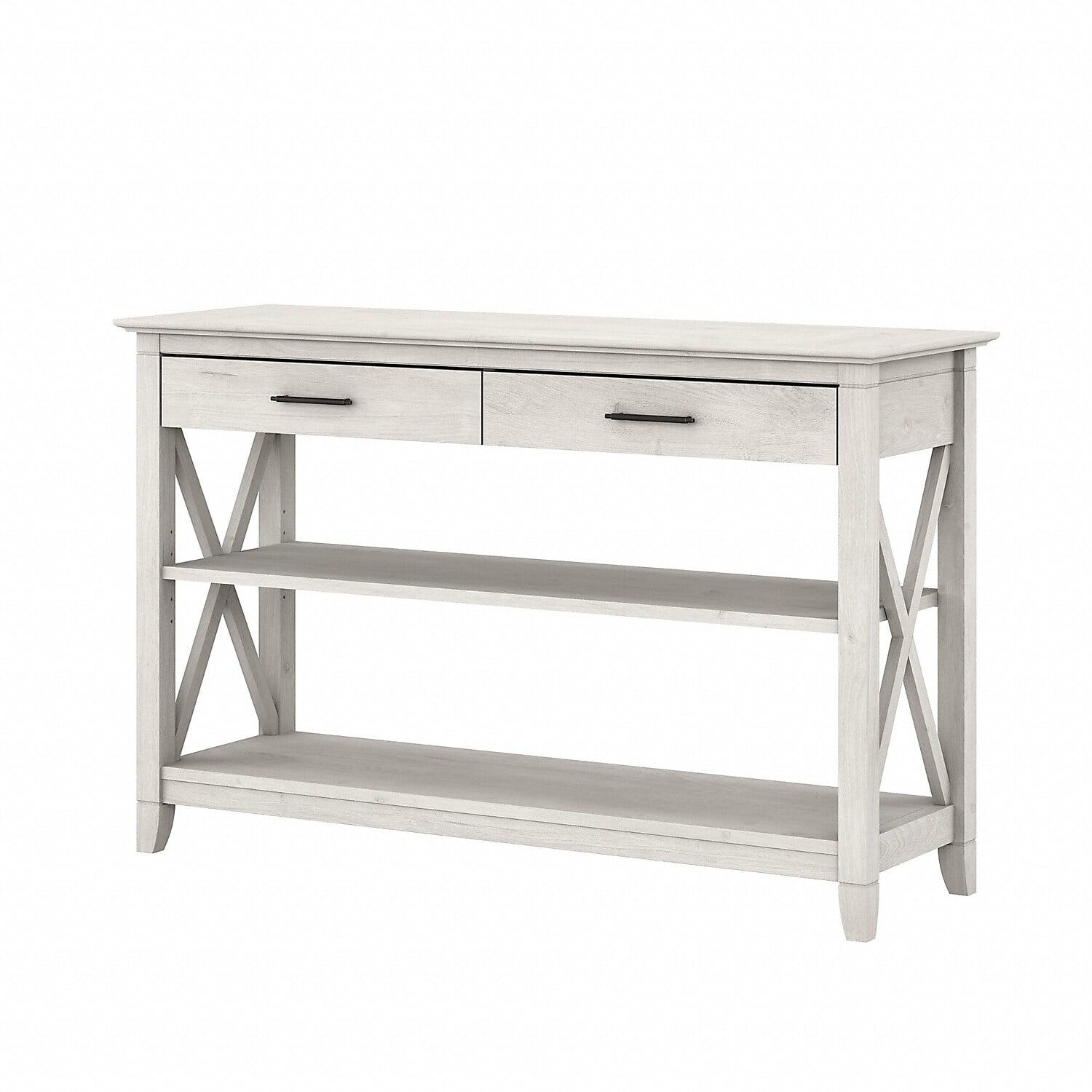 Bush Furniture Key West Console Table, Linen White Oak