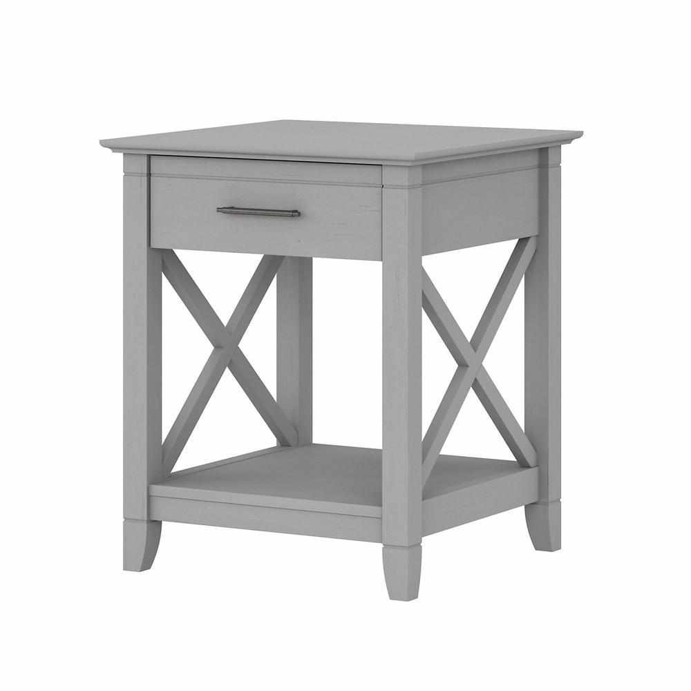 Cape Cod Gray Square Engineered Wood End Table with Storage