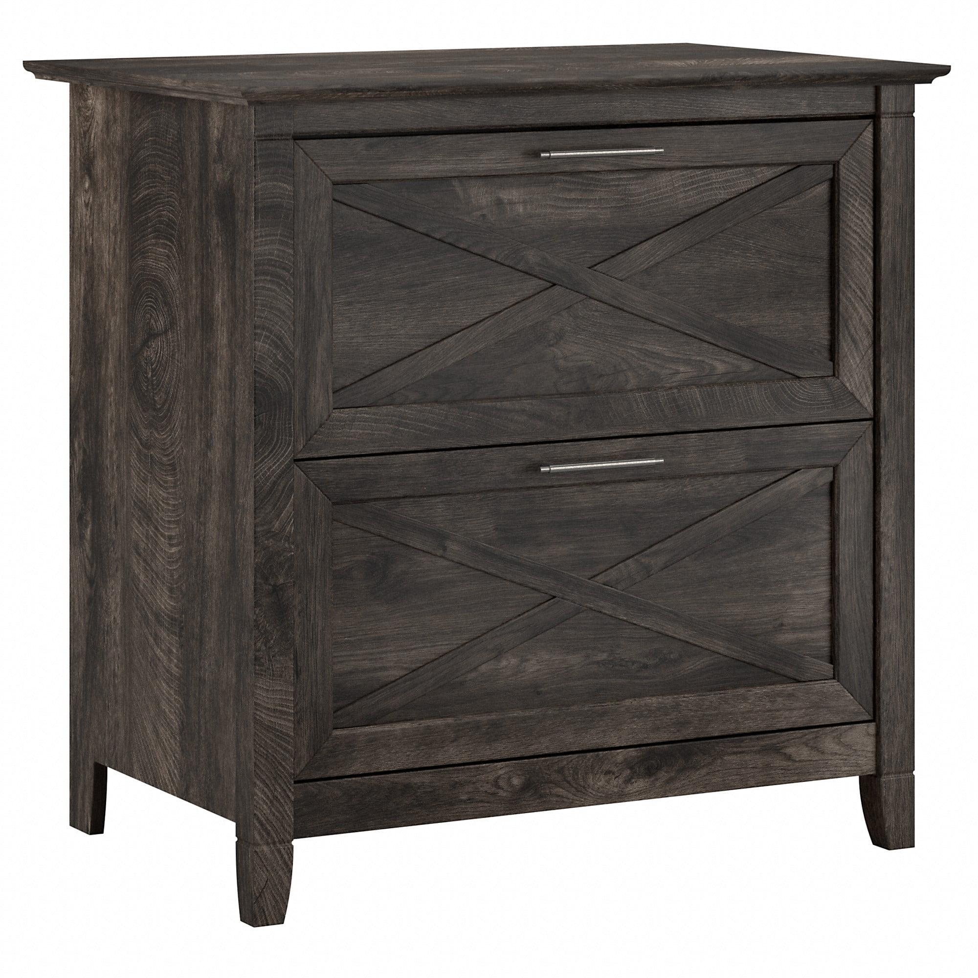 Bush Furniture Key West Lateral File Cabinet, 2 Drawer, Dark Gray Hickory