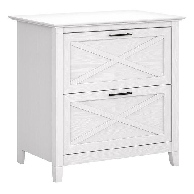 2 Drawer Key West File Cabinet Pure White Oak - Bush Furniture: Coastal Style, Aged Bronze Hardware