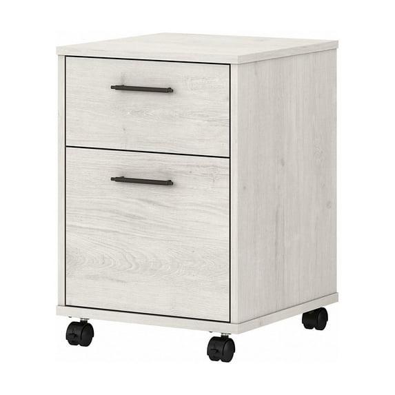 Bush Furniture Key West Mobile File Cabinet, 2 Drawer, Linen White Oak