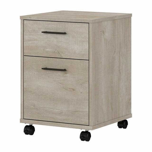 Bush Furniture Key West Mobile File Cabinet, 2 Drawer, Washed Gray