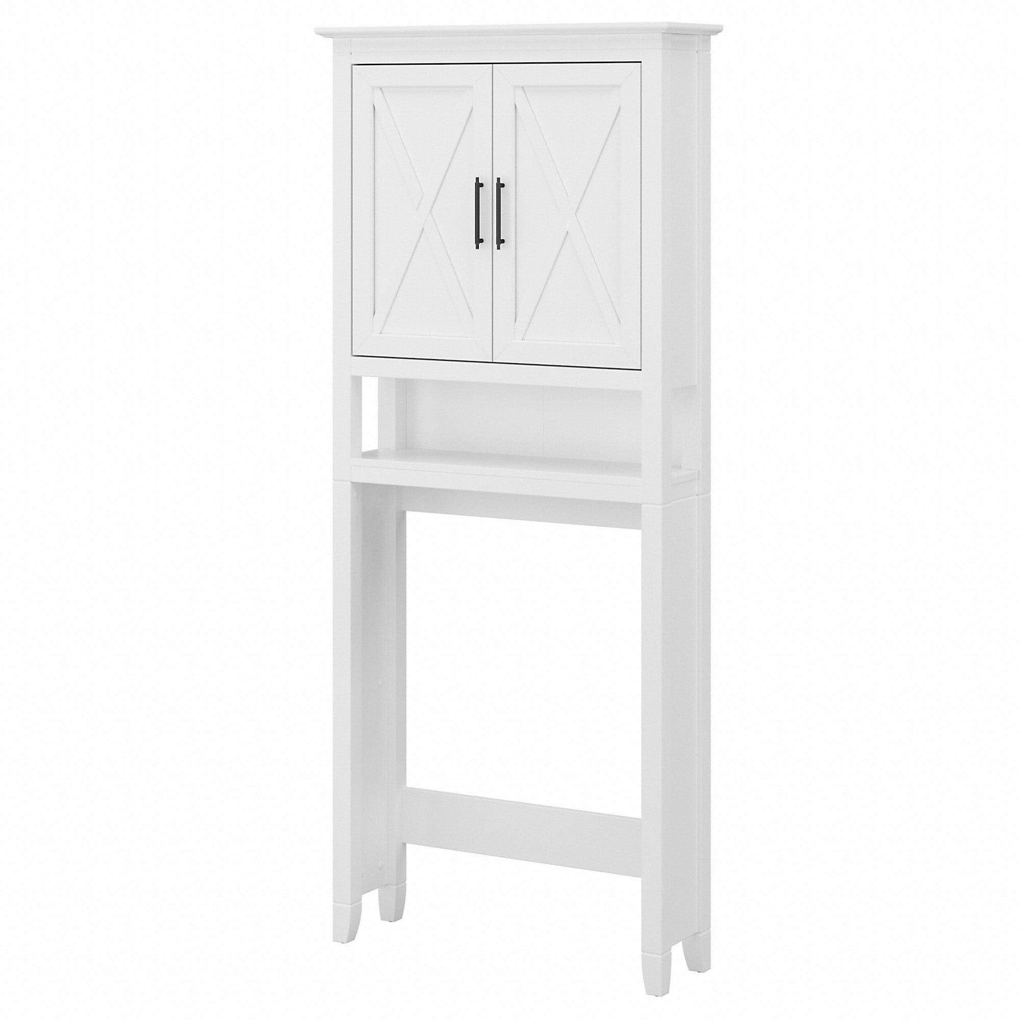 Bush Furniture Key West Over The Toilet Storage Cabinet in White Ash