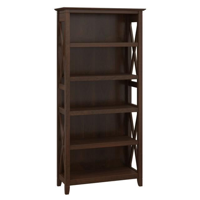 65.98" 5 Shelf Key West Bookshelf Bing Cherry - Bush Furniture: Adjustable Storage, MDF Laminate