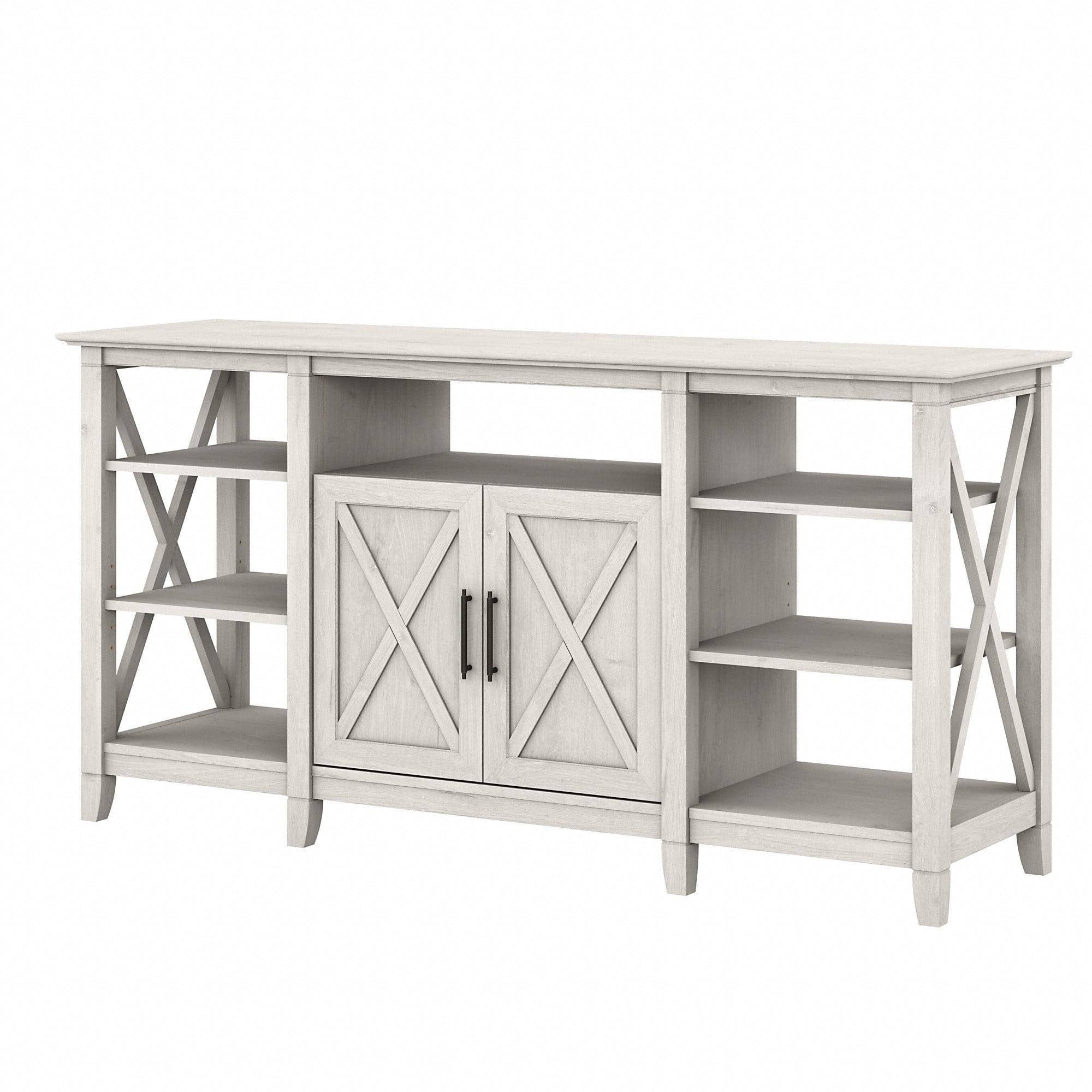 Bush Furniture Key West Tall TV Stand for 65 Inch TV in Linen White Oak