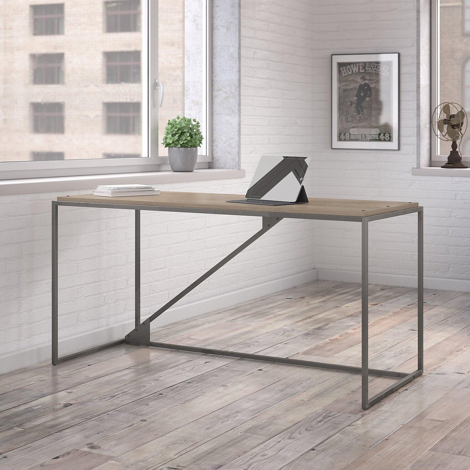 Refinery 62" Rustic Gray Industrial Home Office Desk