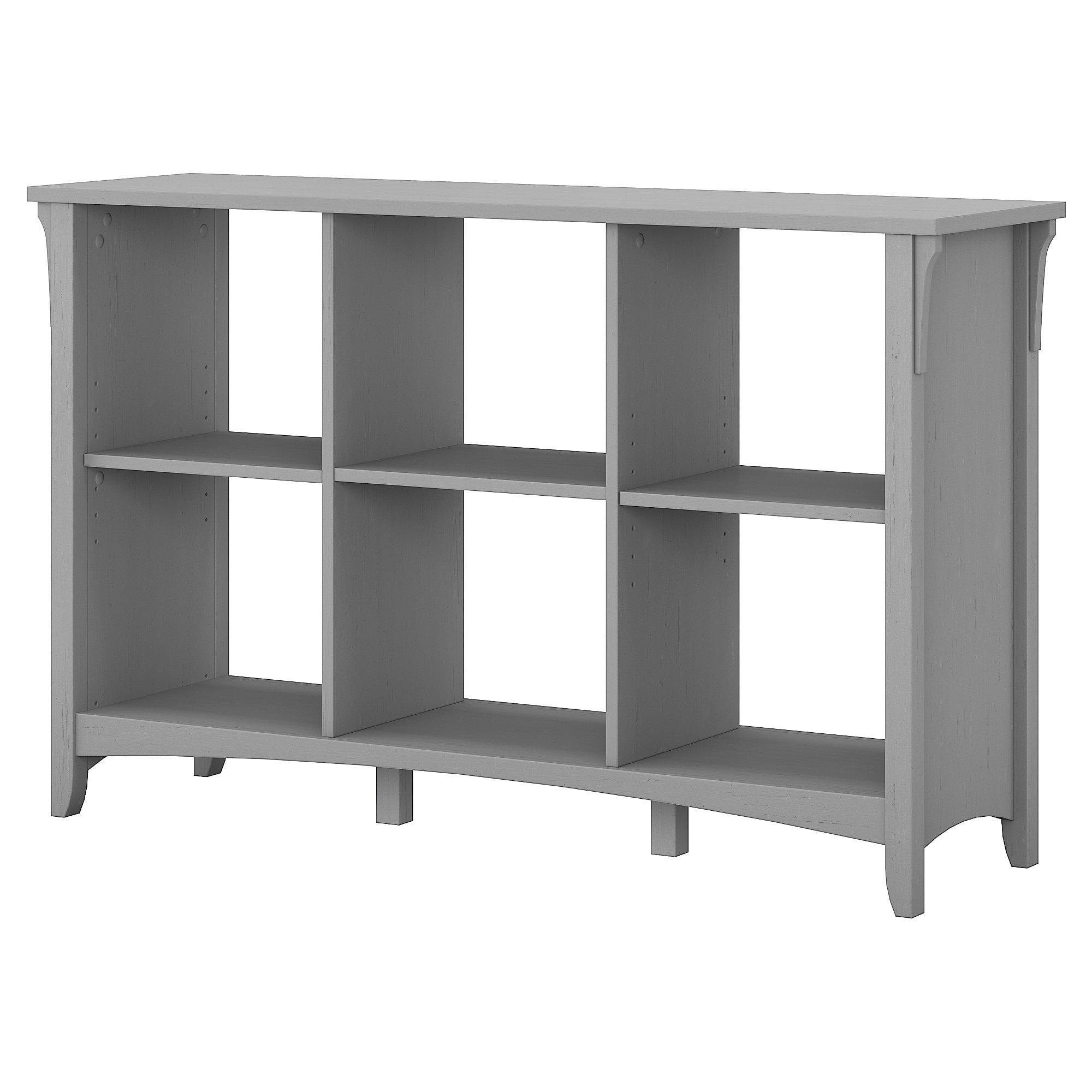 29.96" Salinas 6 Cube Organizer Gray - Bush Furniture: Mission Style Bookcase with Adjustable Shelves