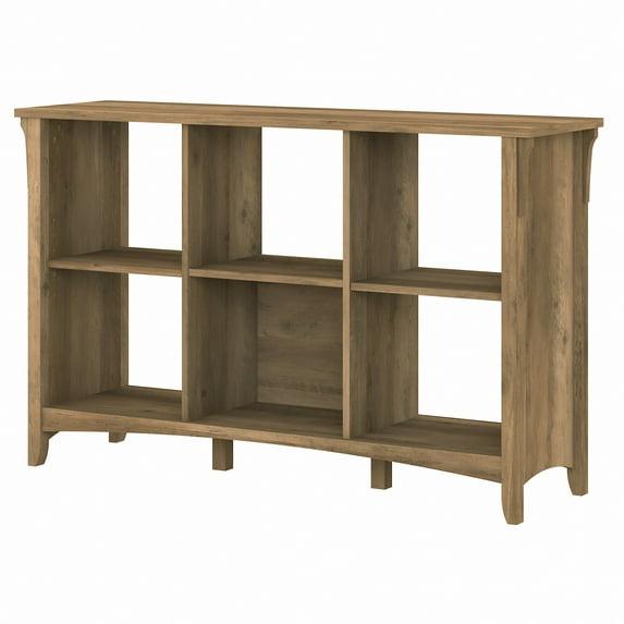 Bush Furniture Salinas 6 Cube Bookcase Organizer, Reclaimed Pine