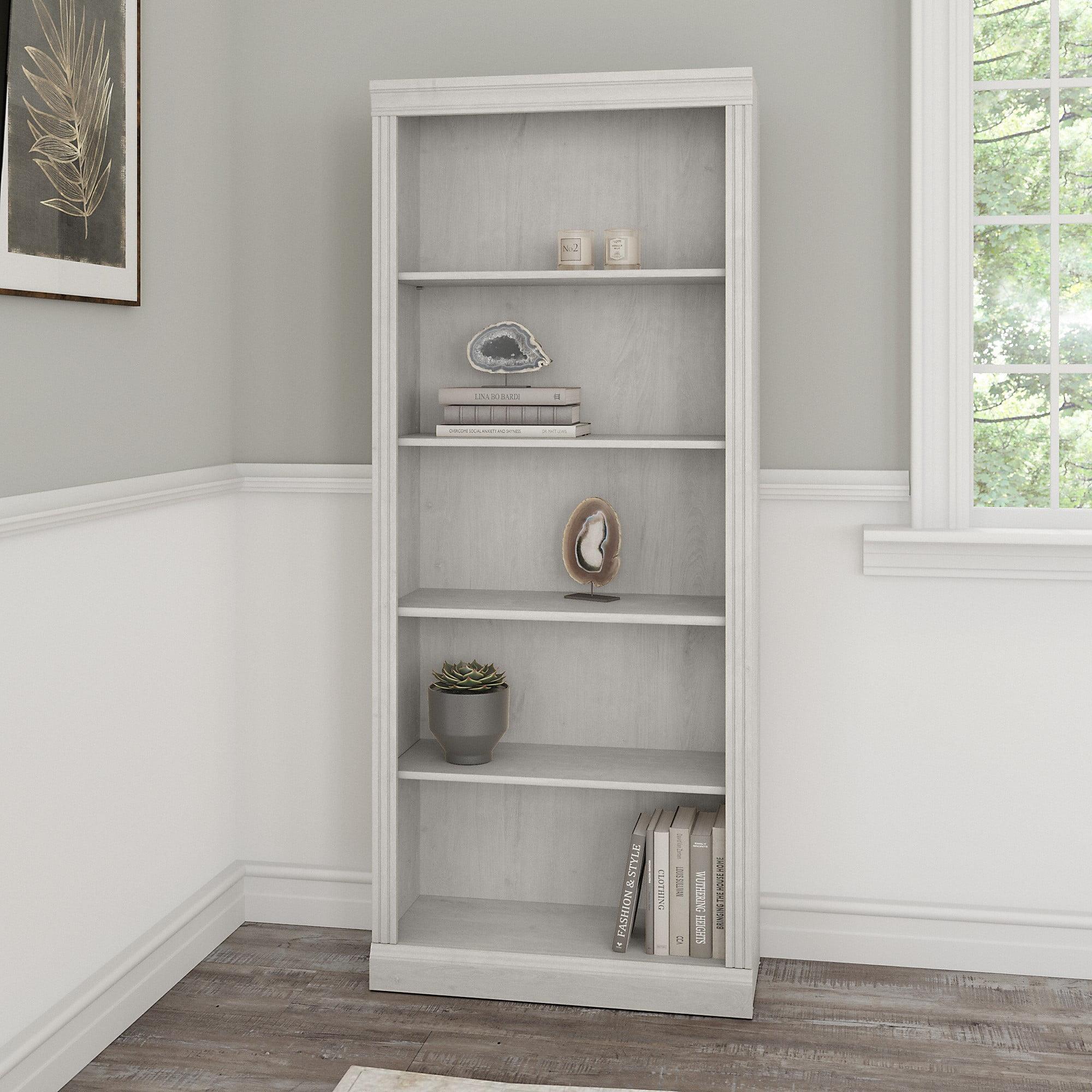 Saratoga Tall 5 Shelf Bookcase in Linen White Oak - Engineered Wood
