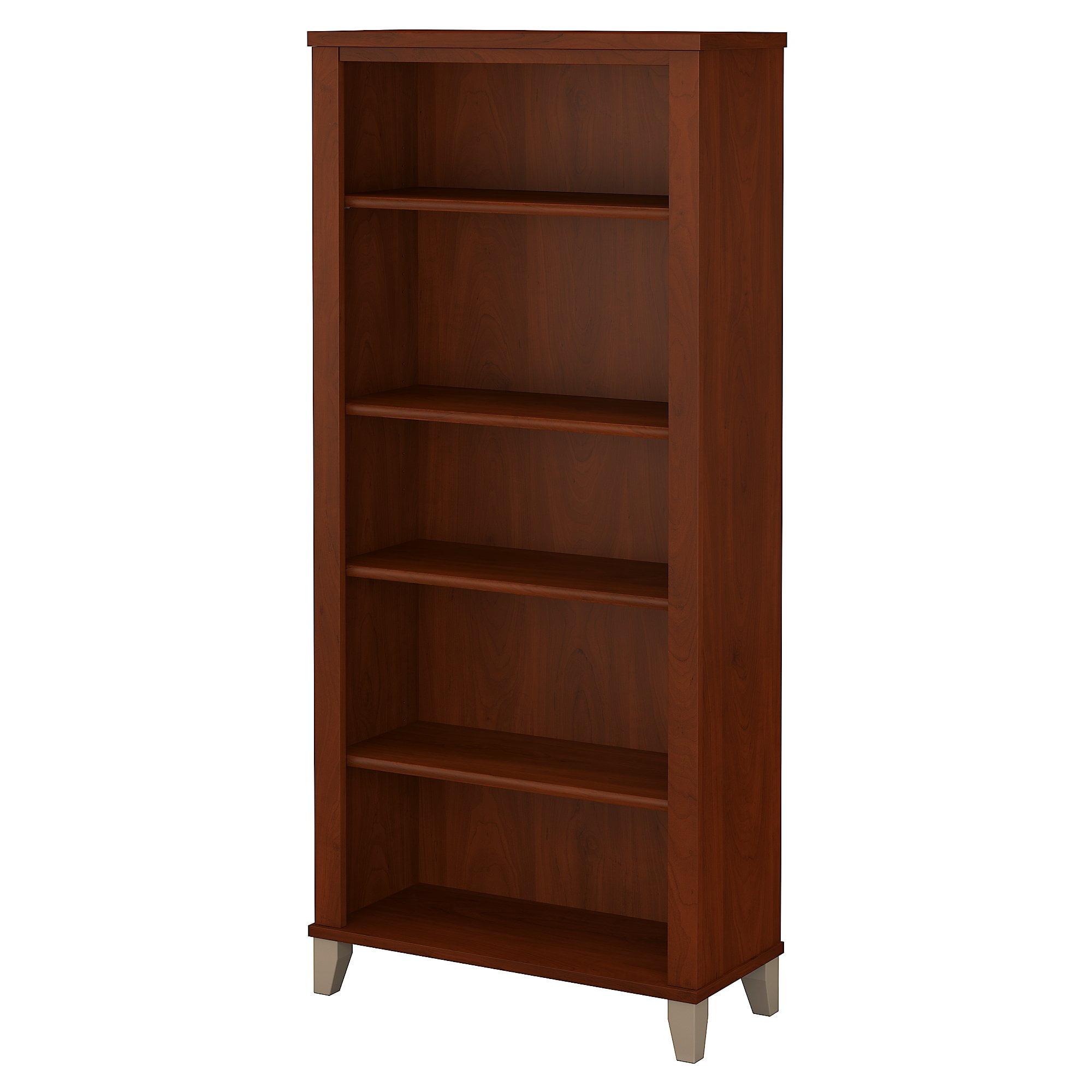 Somerset Adjustable 5-Shelf Hansen Cherry Wood Bookcase