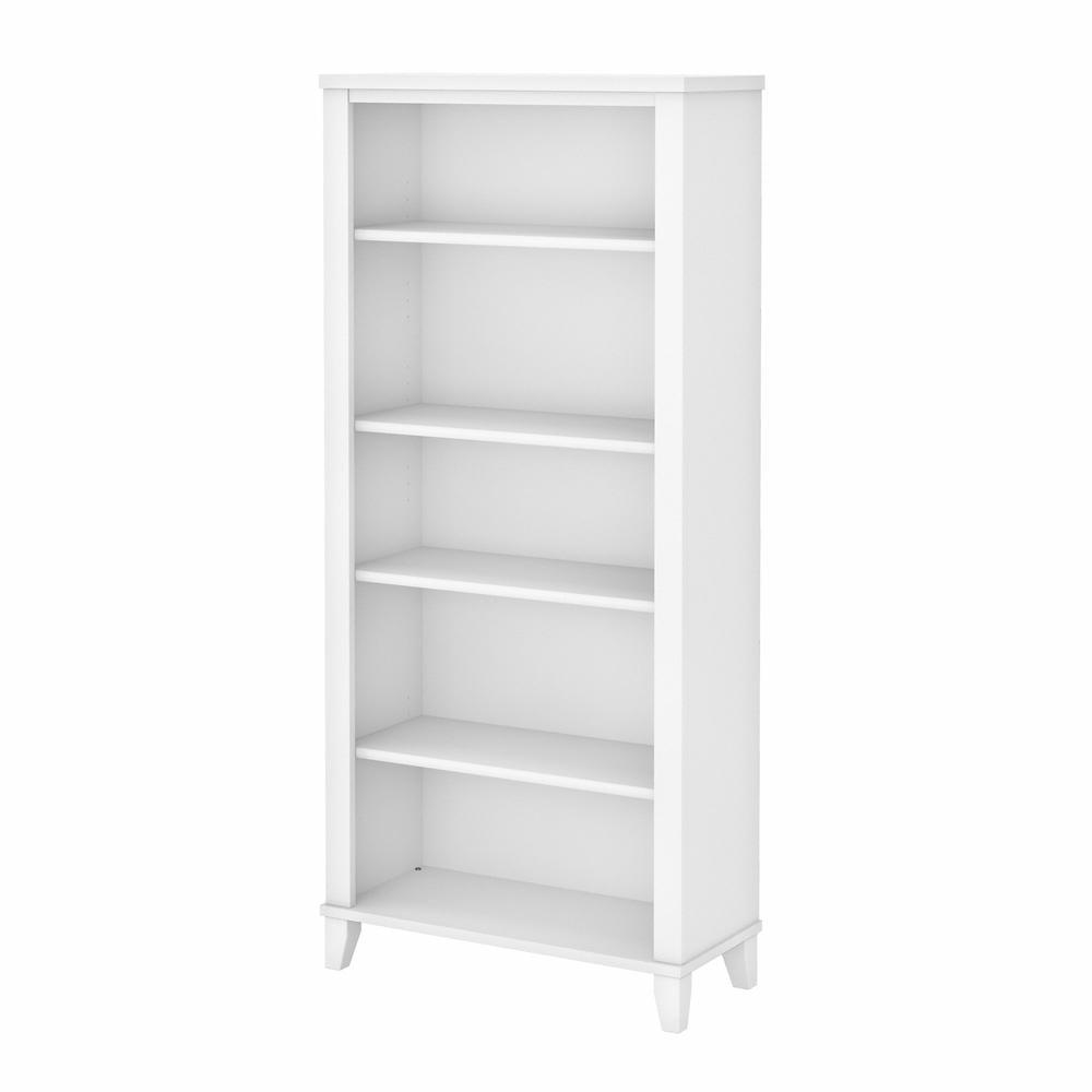 Bush Furniture Somerset 5 Shelf Tall Bookcase in White Finish