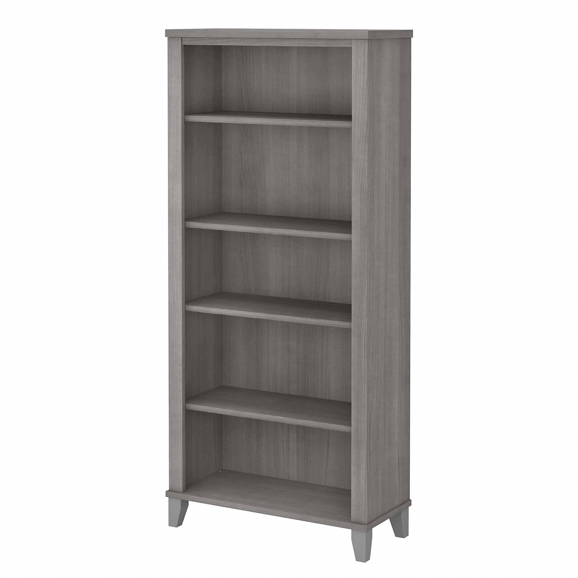 Platinum Gray 5-Shelf Adjustable Floor-Standing Bookcase