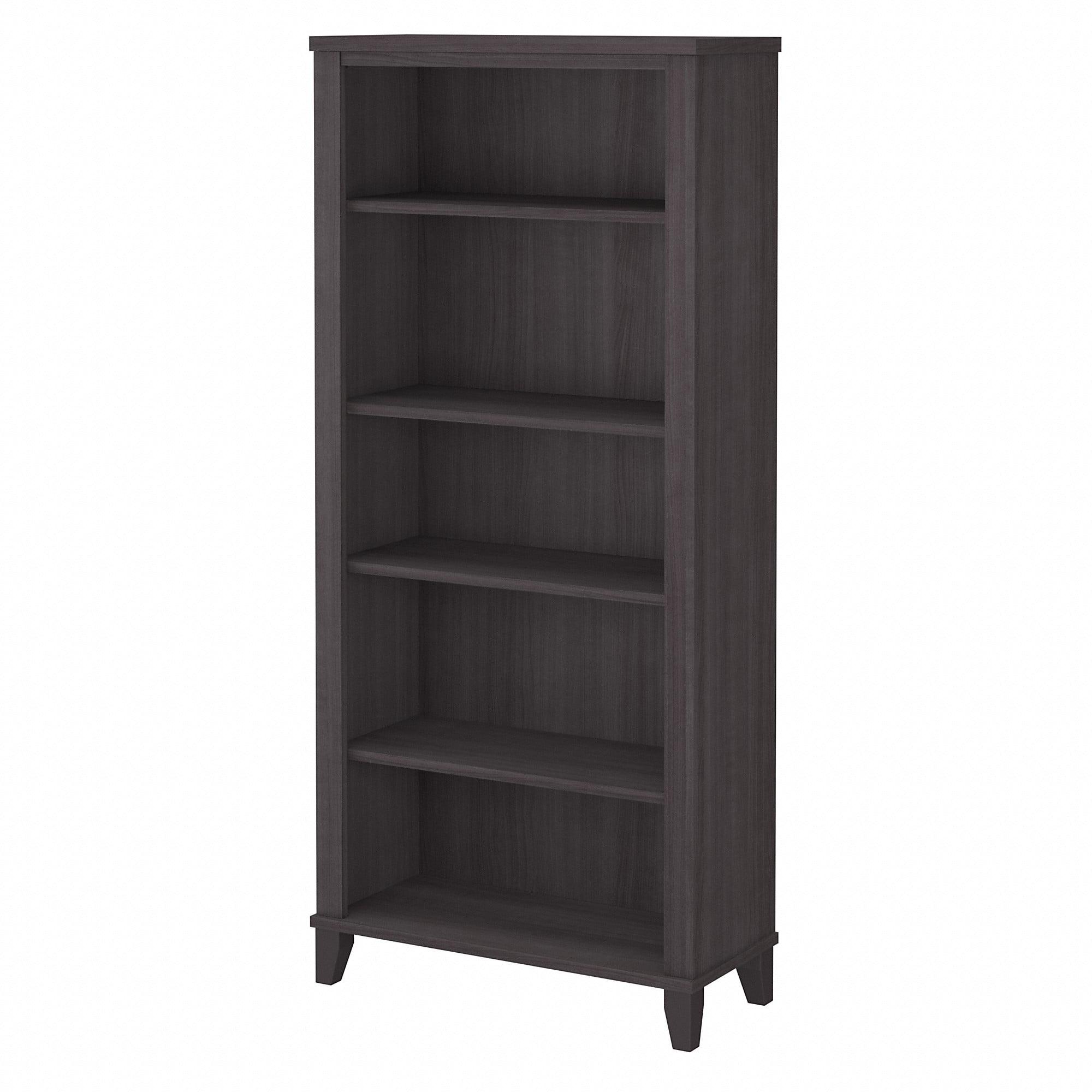 Storm Gray Tall 5-Shelf Adjustable Bookcase