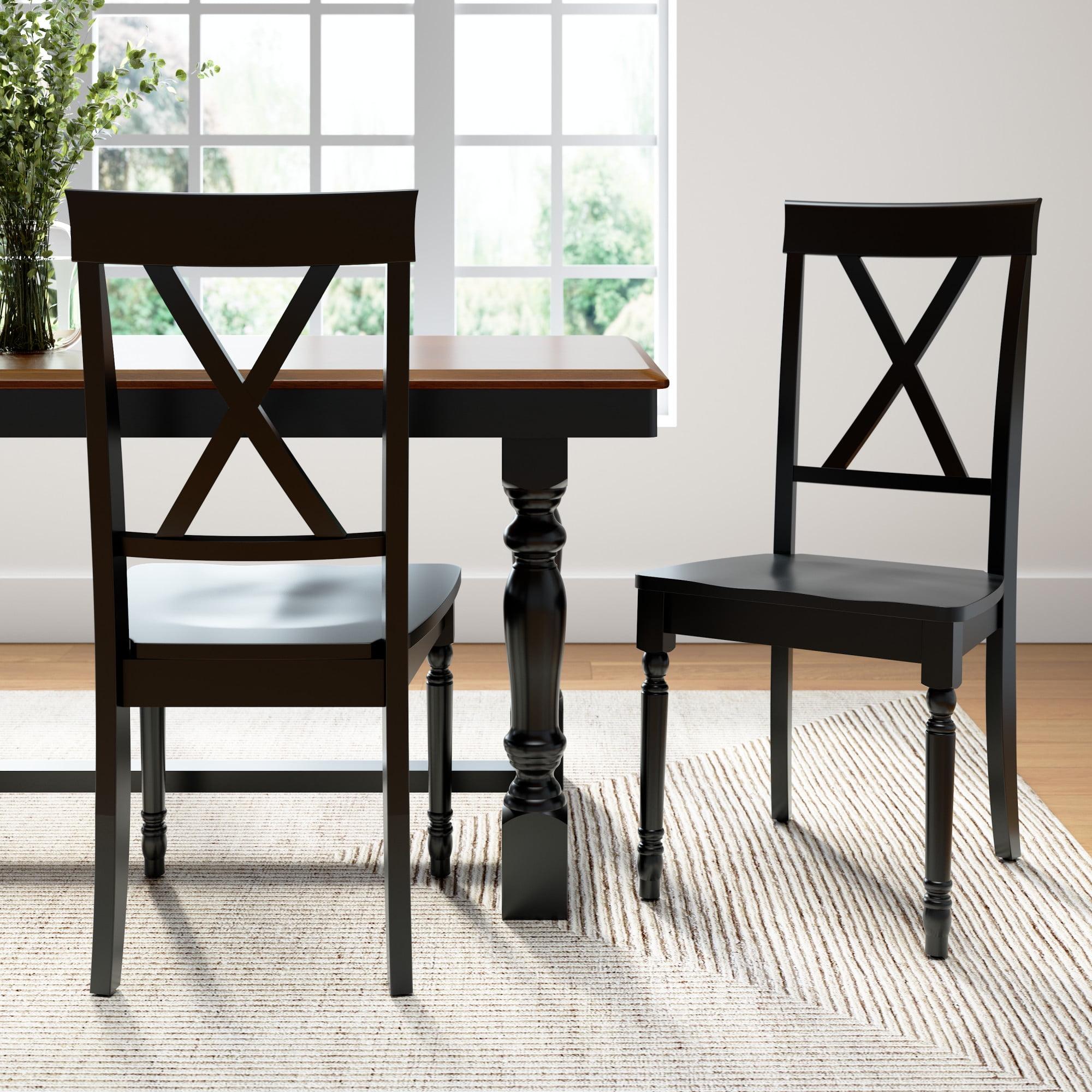 Gracie Oaks Solid Wood Upholstered Dining Chair(Set of 2)