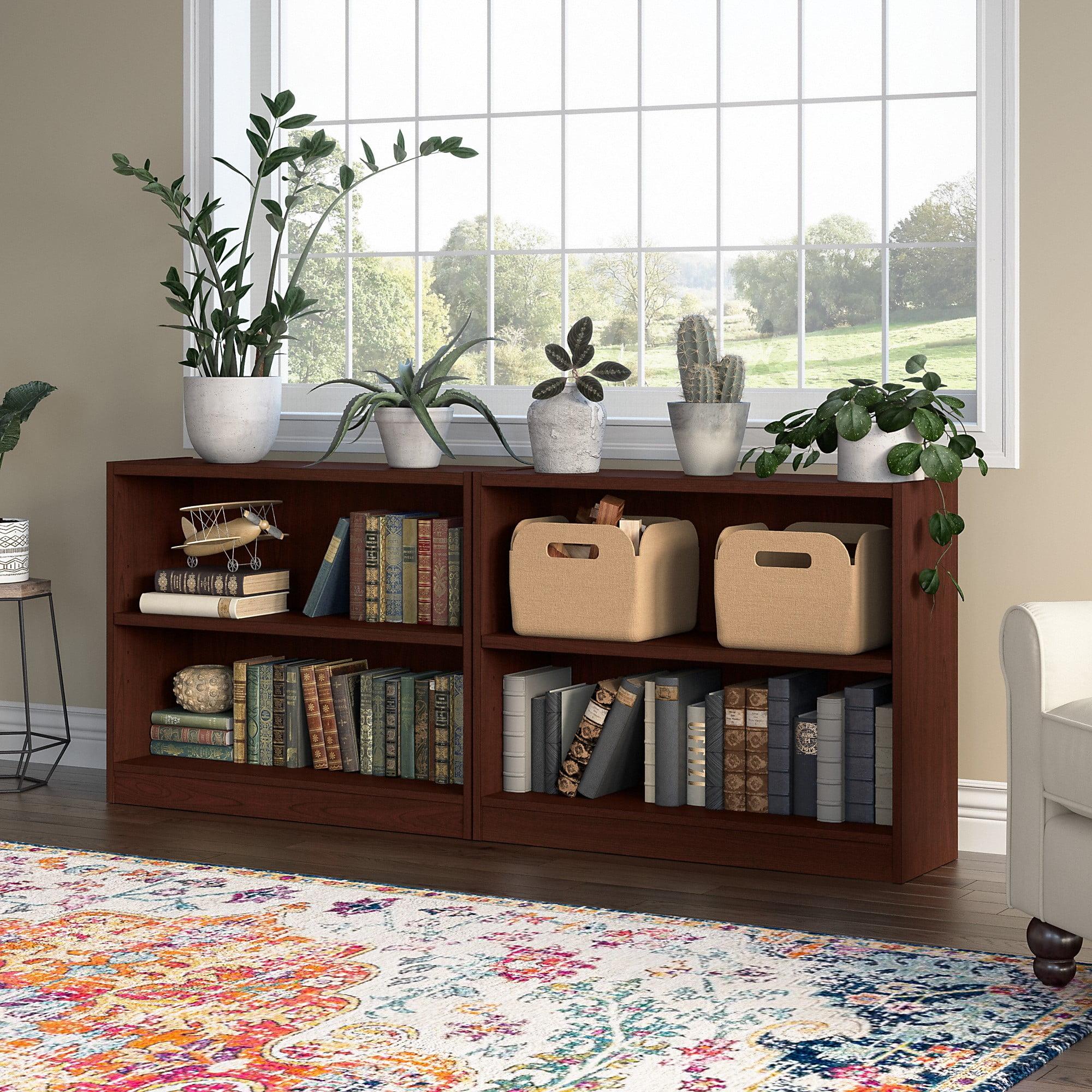 Vogue Cherry Traditional Adjustable 2-Shelf Bookcase Set