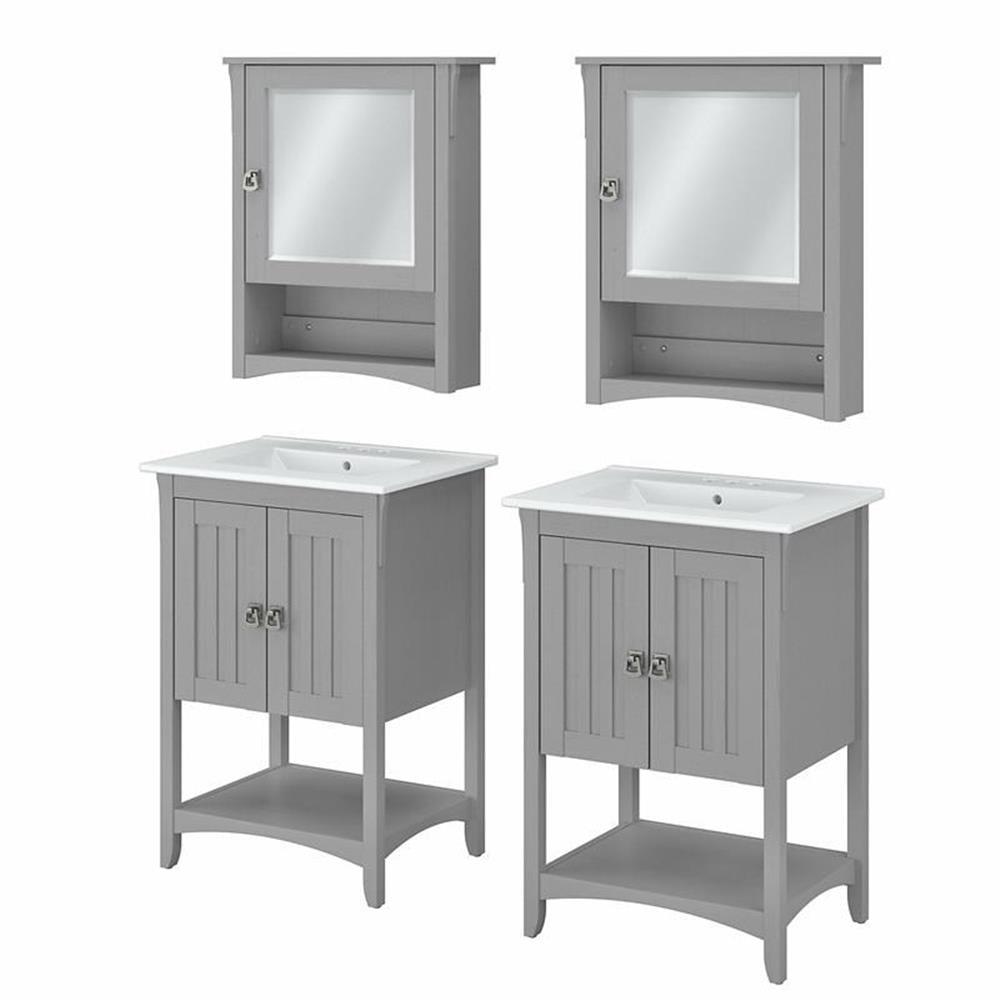 Double Bathroom Vanity with Ceramic Top with Mirror