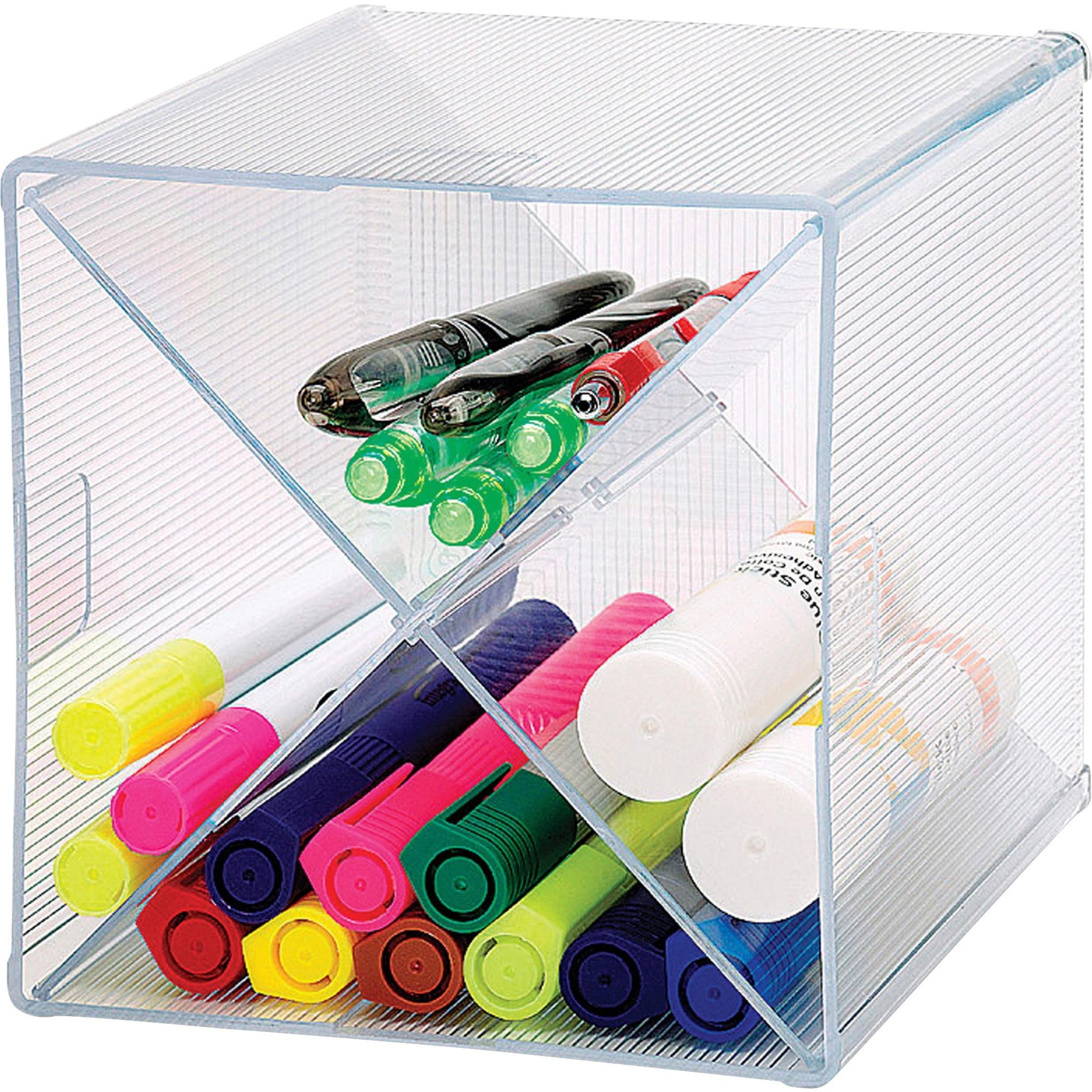 Clear Adjustable X-Cube 6" Storage Organizer with Divider