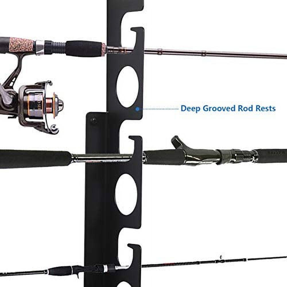 Black Iron Wall-Mounted Fishing Rod Storage Rack