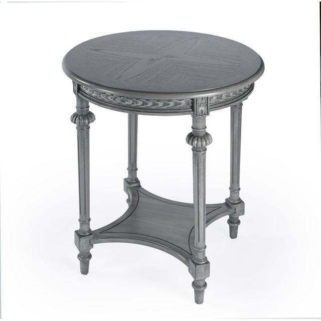 Butler Hellinger Round Gray Wood Lamp Table