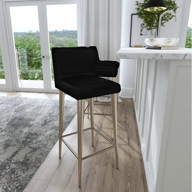 Butler Modern Maxwell Black Leather Bar Stool 4347034