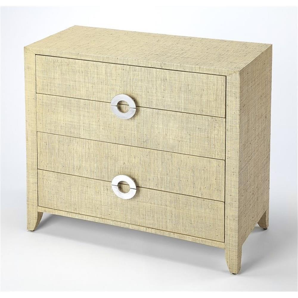 Butler Specialty Amelle Raffia 4 Drawer Accent Chest In Beige