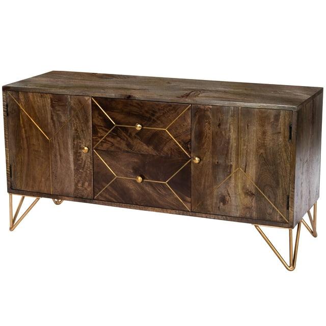 Butler Specialty Company Alda 47" Wood & Brass Metal Inlay Tv Stand