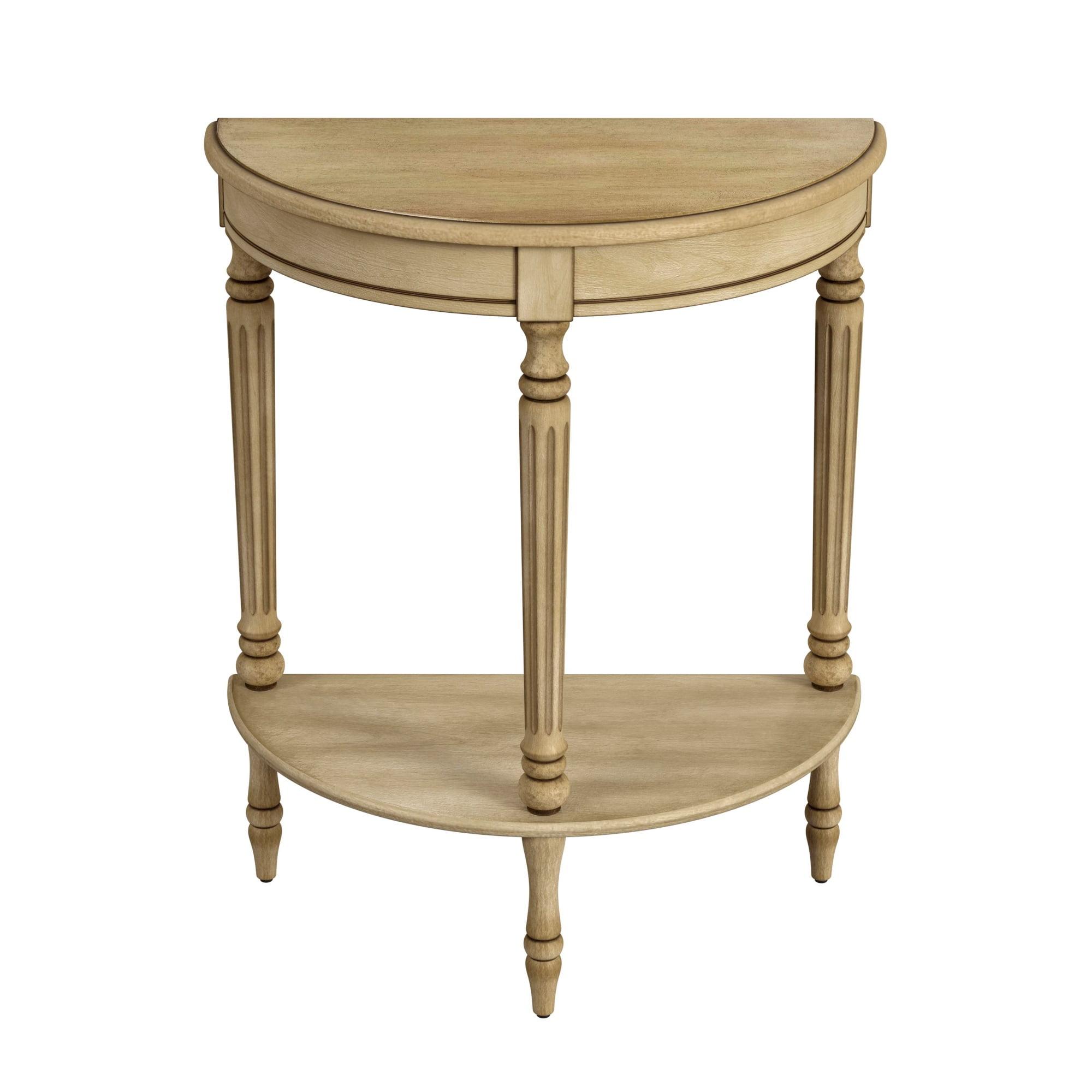 Bellini Traditional Demilune Console Table with Storage - Antique Beige