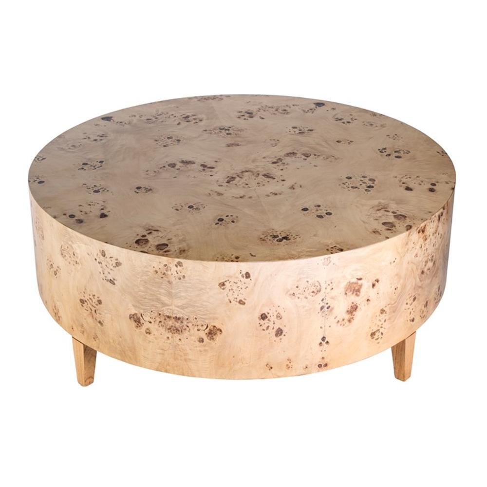 Billie 46" Round Burl Coffee Table